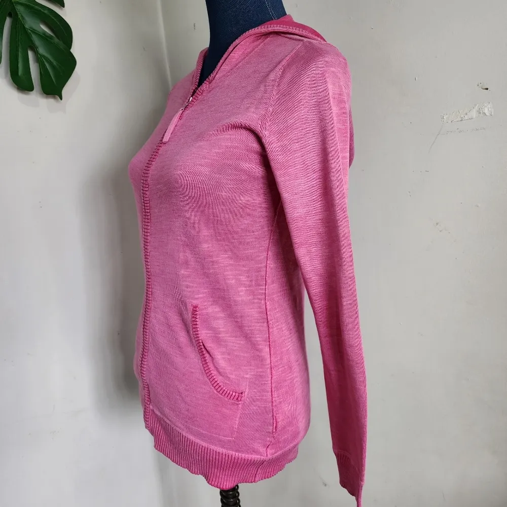 Banana Republic Heathered Pink Cotton Zipper Hoodie Jacket - Image 5