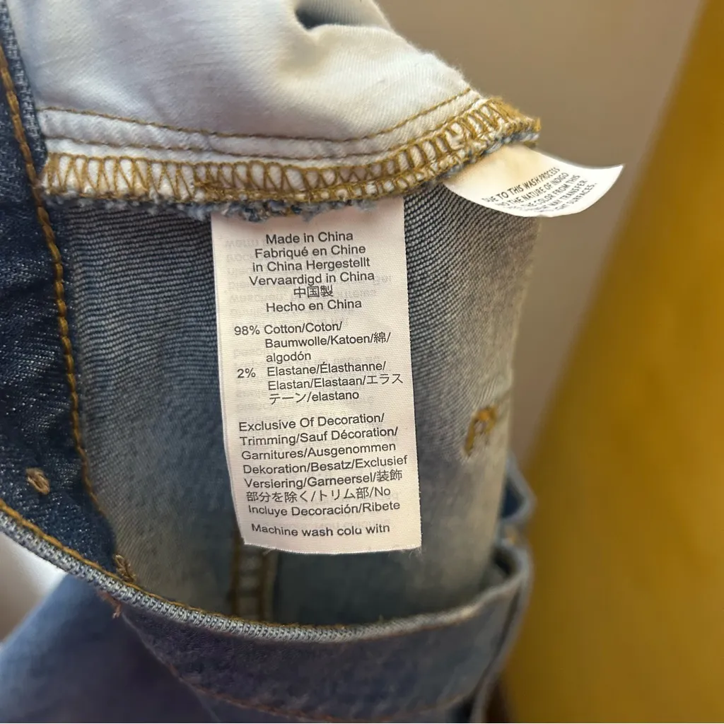 Madewell High Rise Denim Shorts Cutoff Blue Glenoaks Wash Raw Hem Size 31 (12) - Image 6