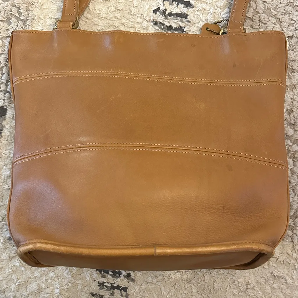 Vintage Coach Tribeca tote shoulder bag camel leather - Image 12