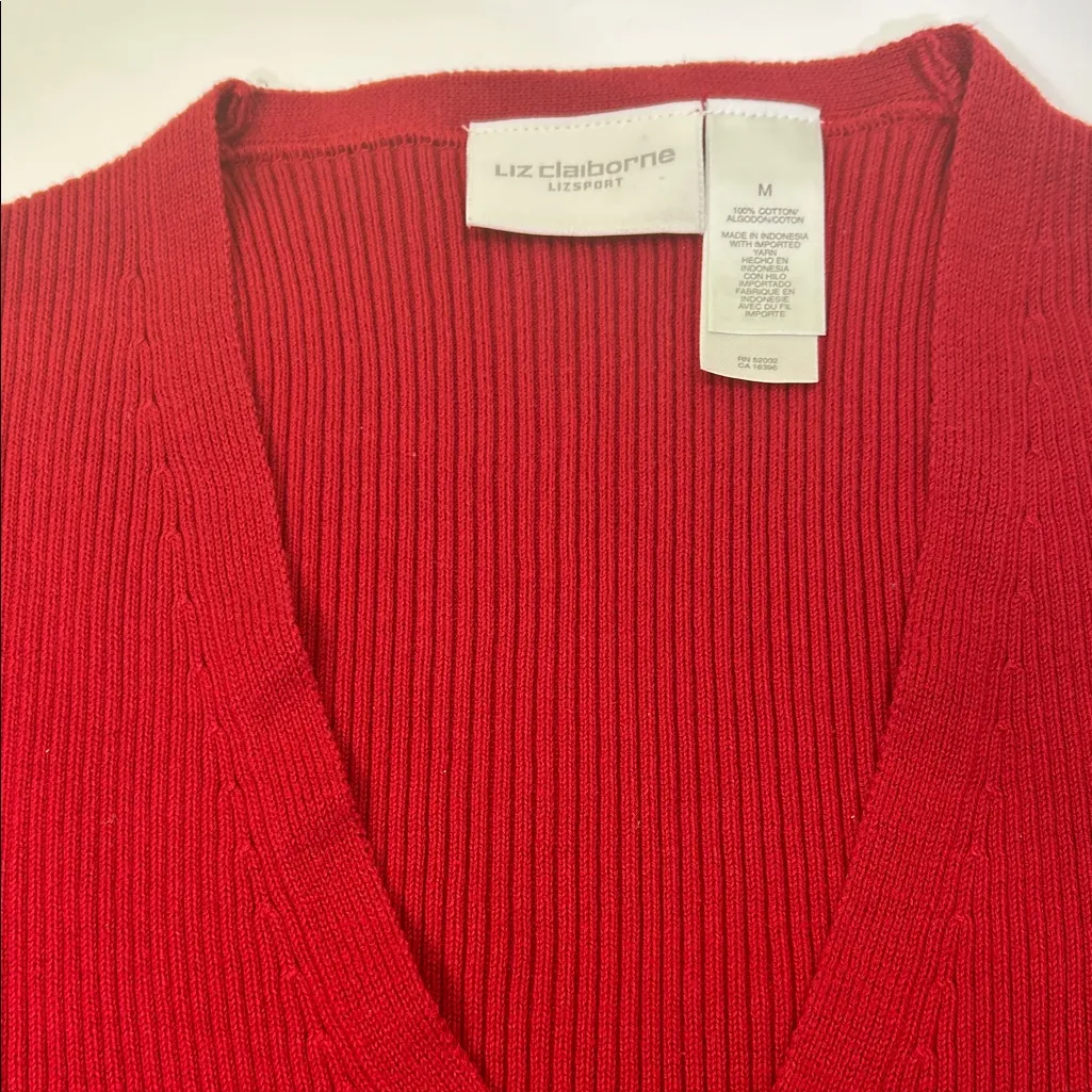 Liz Claiborne V-Neck Red Sweater - Image 2