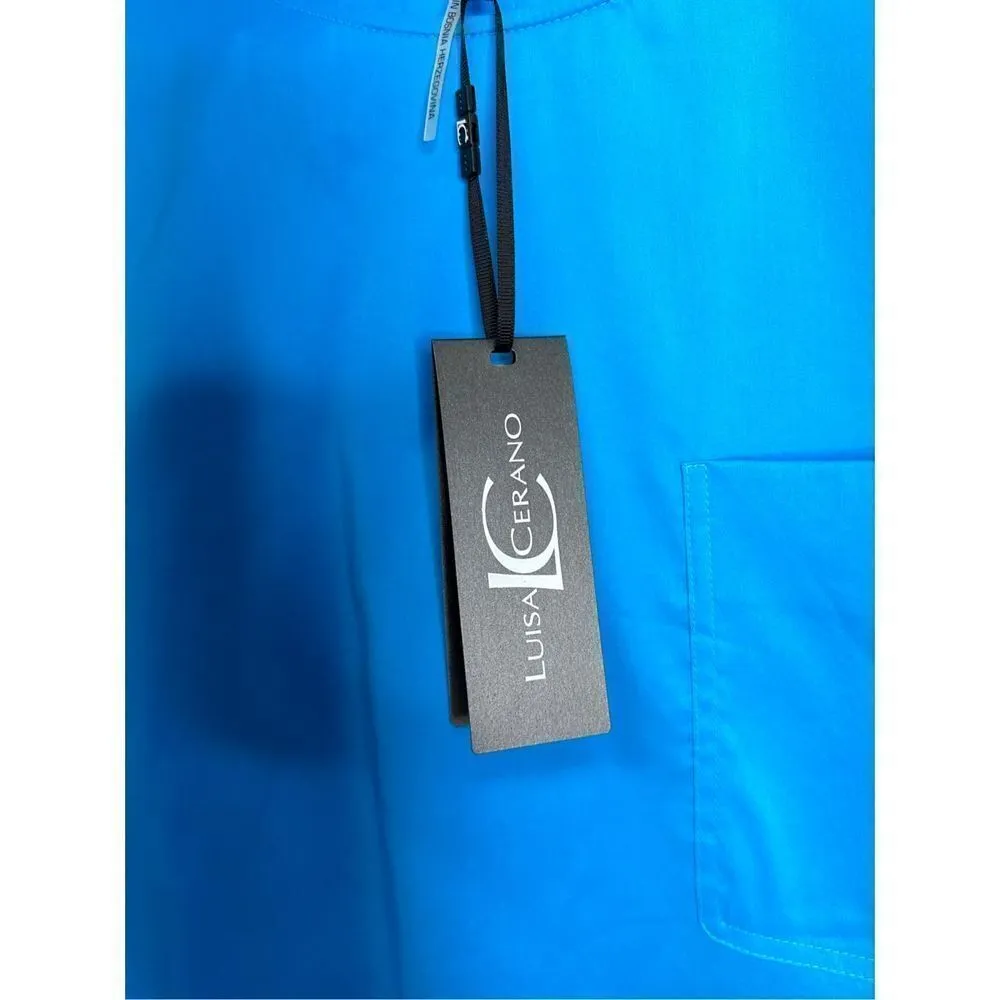 Luisa Cerano Blue 3/4 Sleeve Women’s Boatneck Blouse Size 10 Blue - Image 4