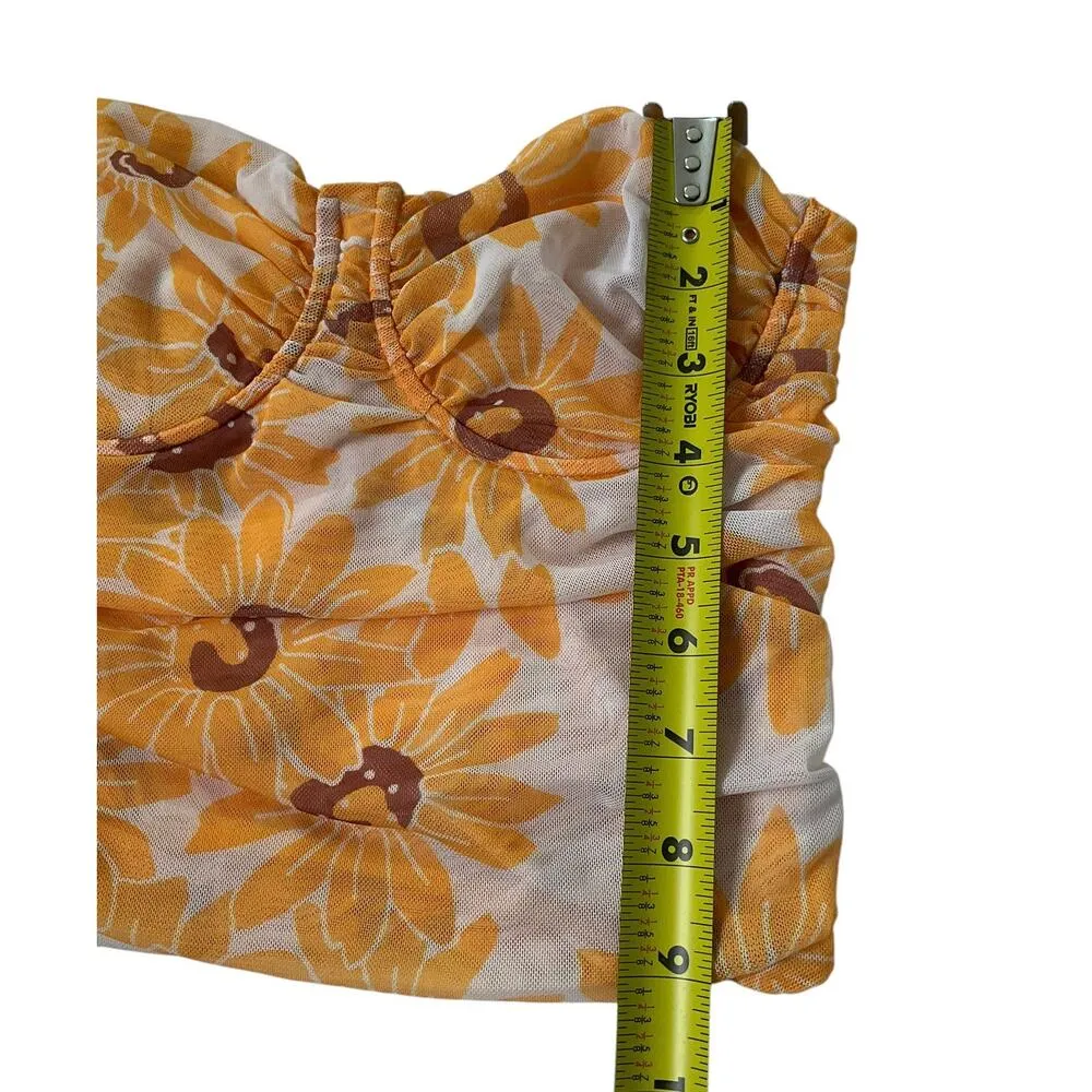 MNG Mango Yellow Strapless Underwired Crop Top Women Size XS NWT | 57-20 - Image 7