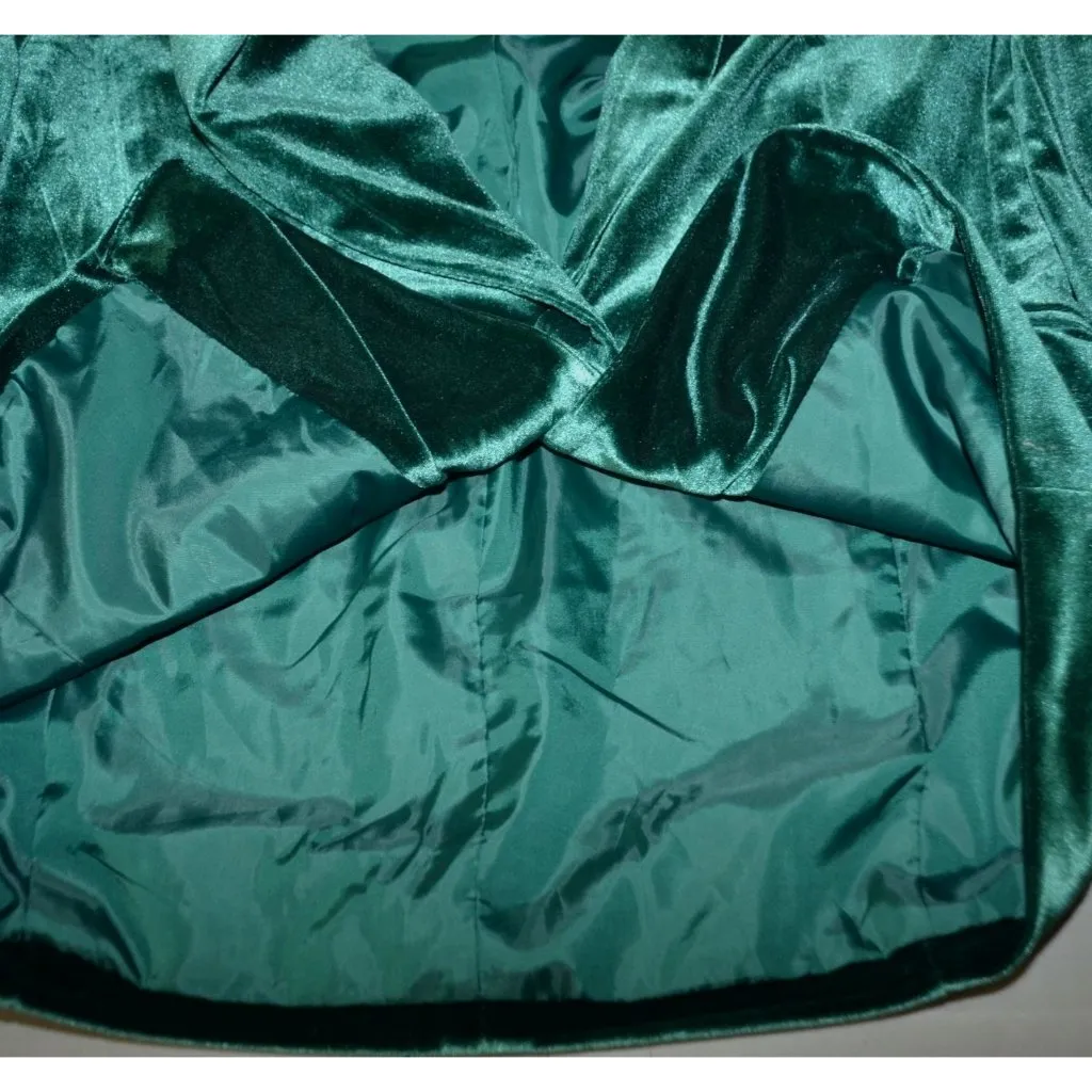 Cato Womens Holiday Green Velvet One Button Blazer Size S Pockets Christmas - Image 7