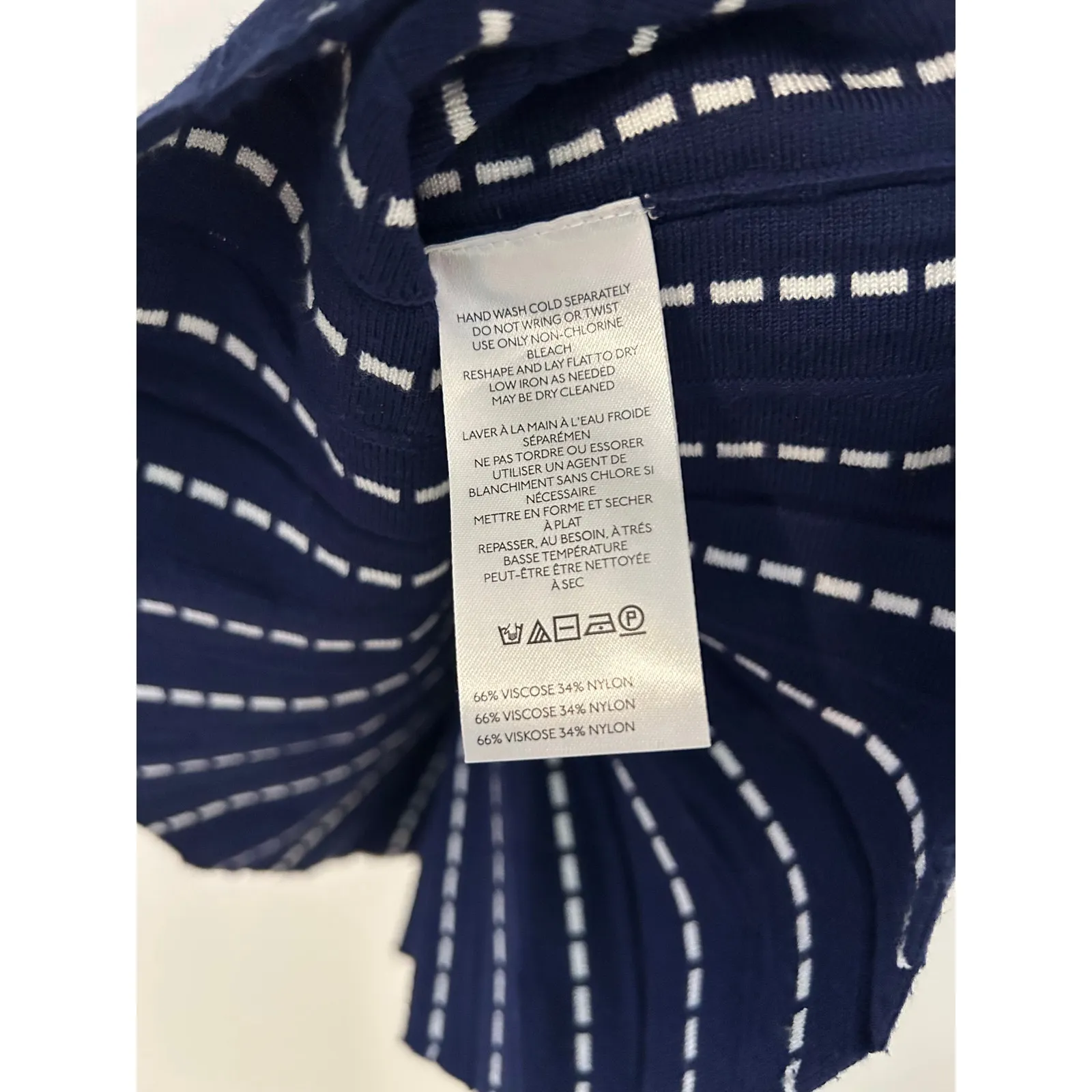 Anthropologie Maeve Structured Swing Sweater Tank Top Navy Blue Pleated EUC XS - Image 9