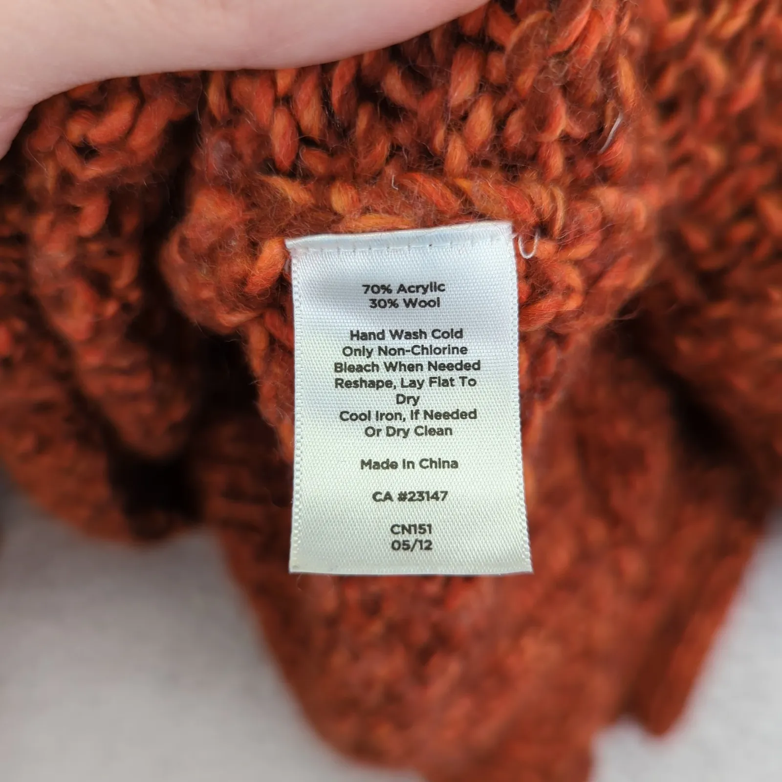 Talbots  Women's Large Rust Orange Wool Blend Knit‎ Turtleneck Sweater Pullover - Image 8