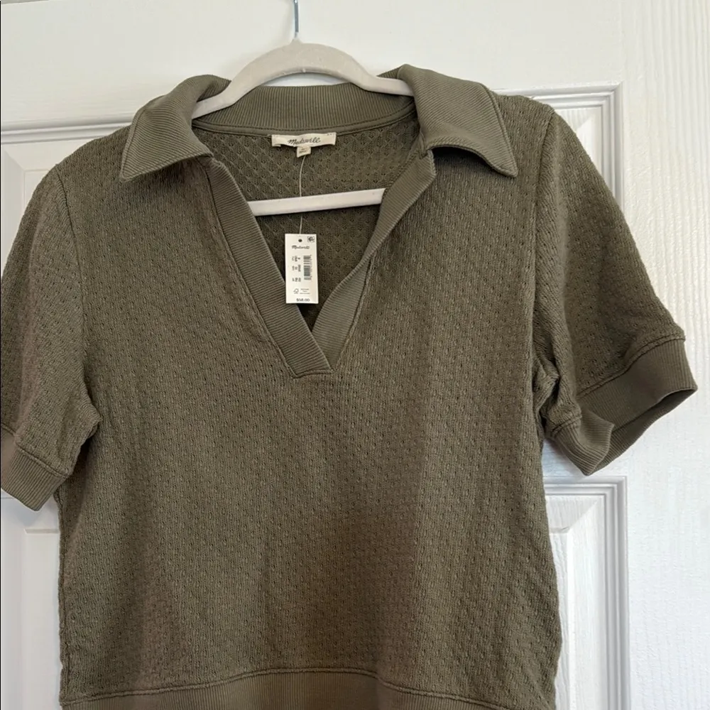 Olive Green Women's Polo Top - Image 3