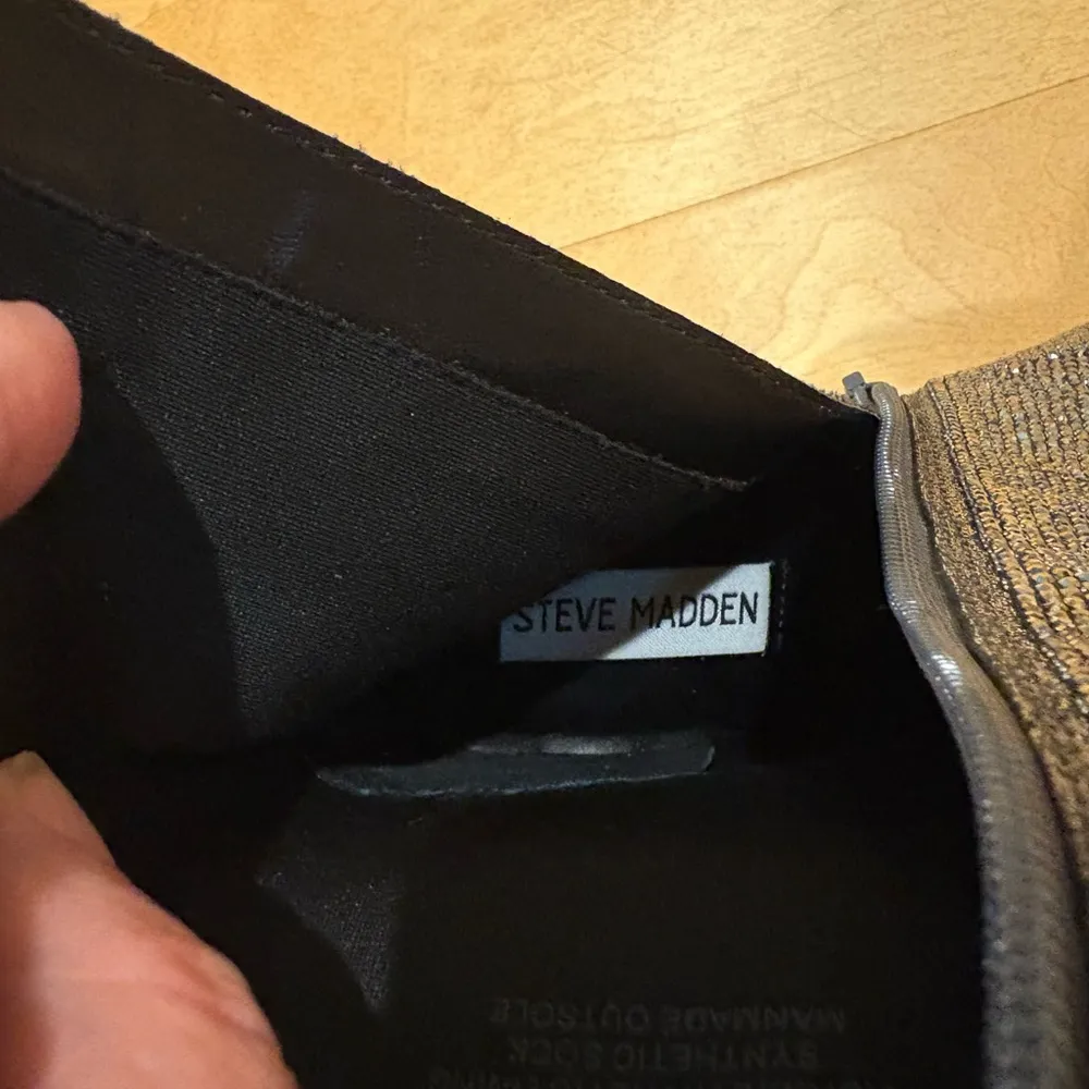 Steve Madden Vakay black silver rhinestone stiletto heel bootie boot sz 8.5 new - Image 7