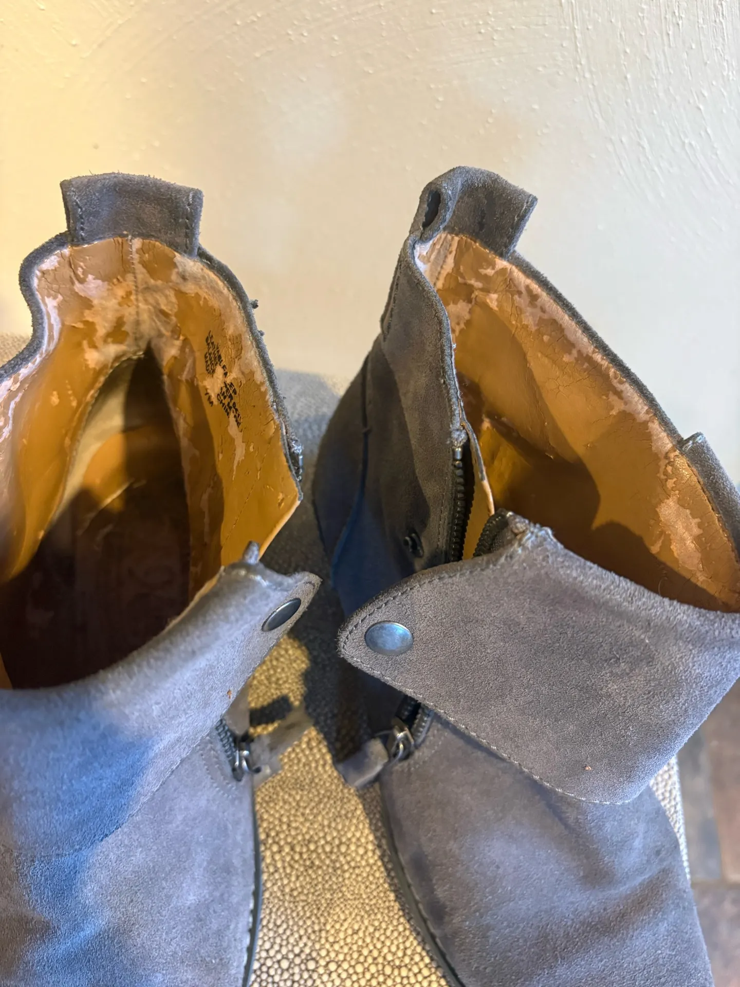 Nine West Leather Gray Suede Ankle Boots - Image 9