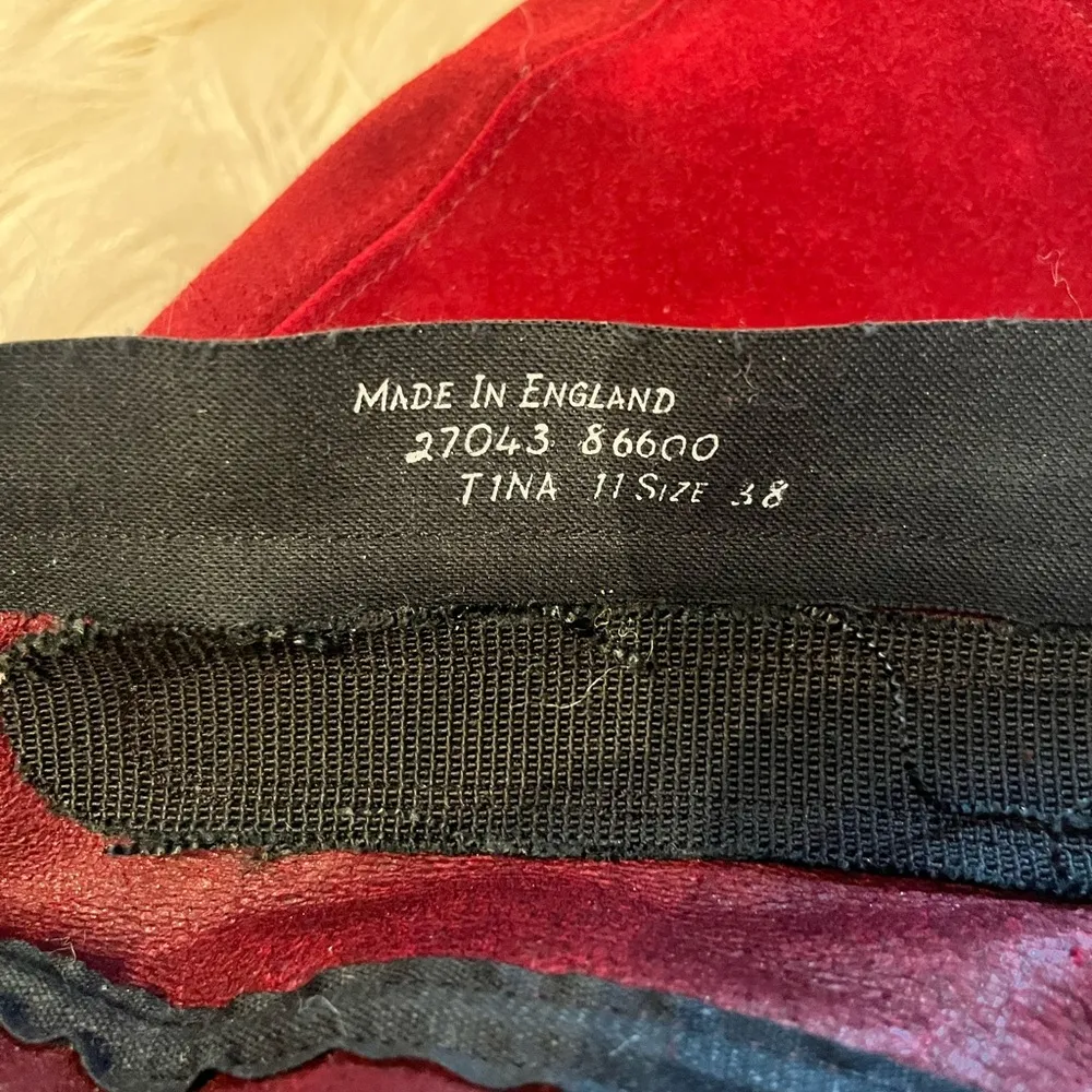 the wild pair tina 2 Burgundy and gold boots vintage 70’s 5 in heels size 38 Red - Image 9