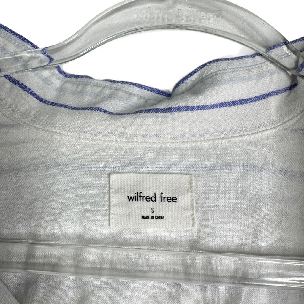 Wilfred Free Aritzia Linen Blend Relaxed‎ Striped Button-down Shirt Small S - Image 7