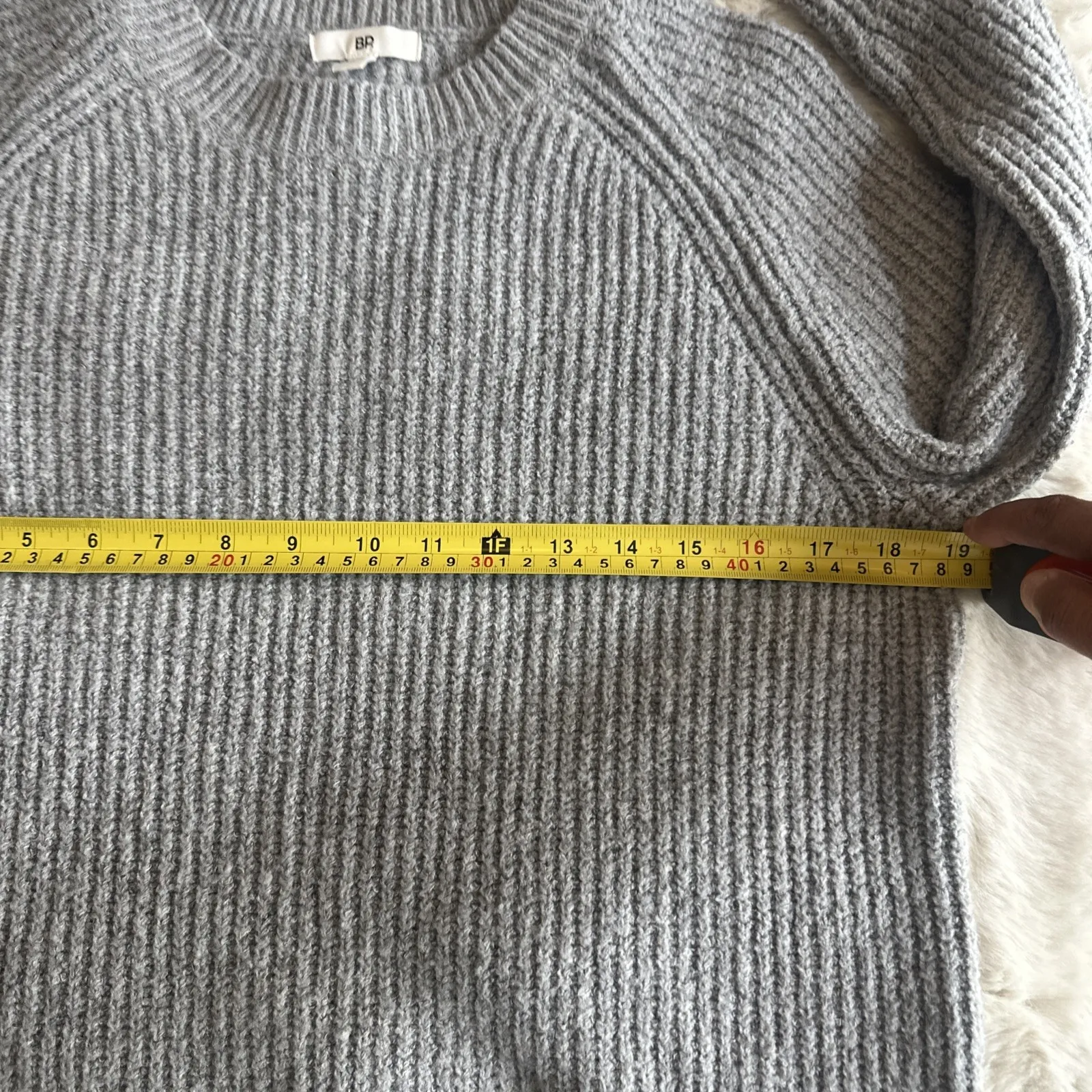 Nordstrom‎ BP Cable Knit Sweater Crewneck Pullover Grey - XS - Image 6
