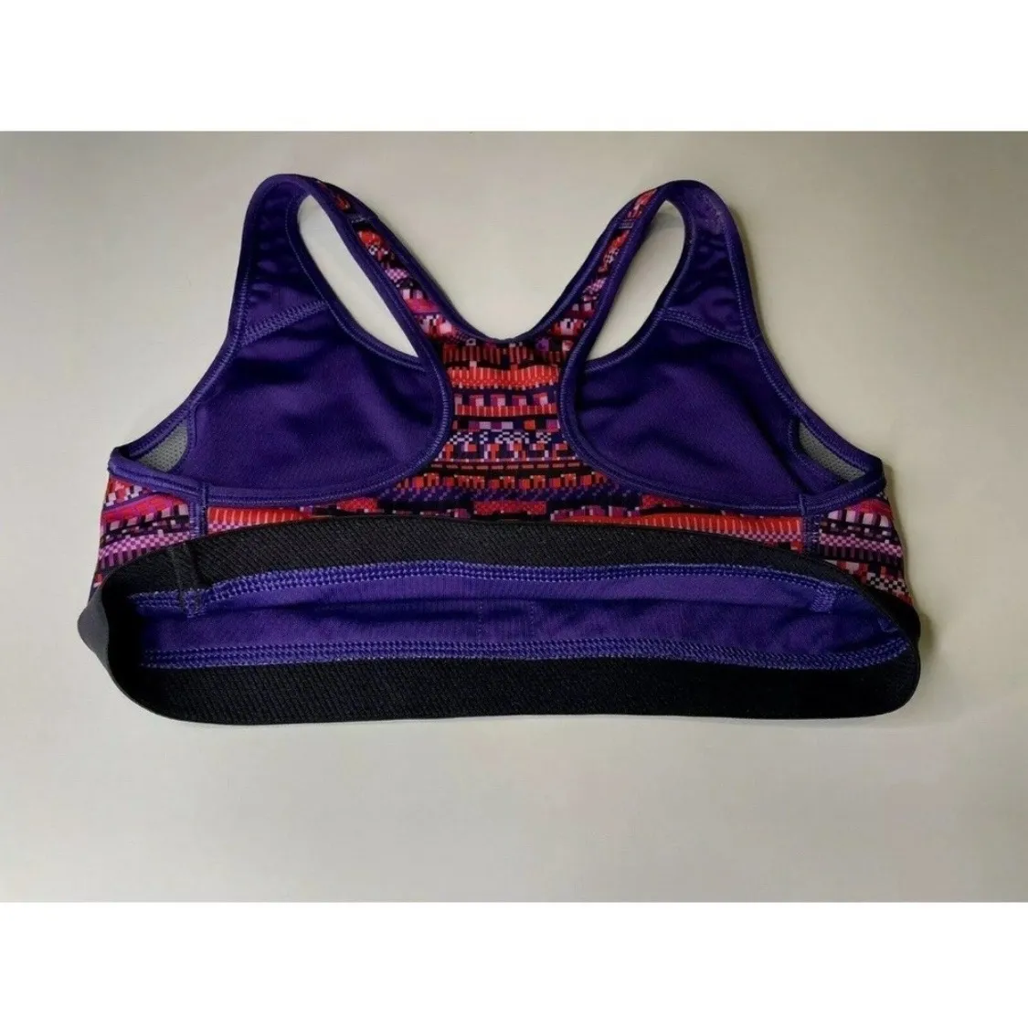 Nike‎ Sports Bra Purple Pink Aztec Print Low Impact Padded Athletic Top - Image 3