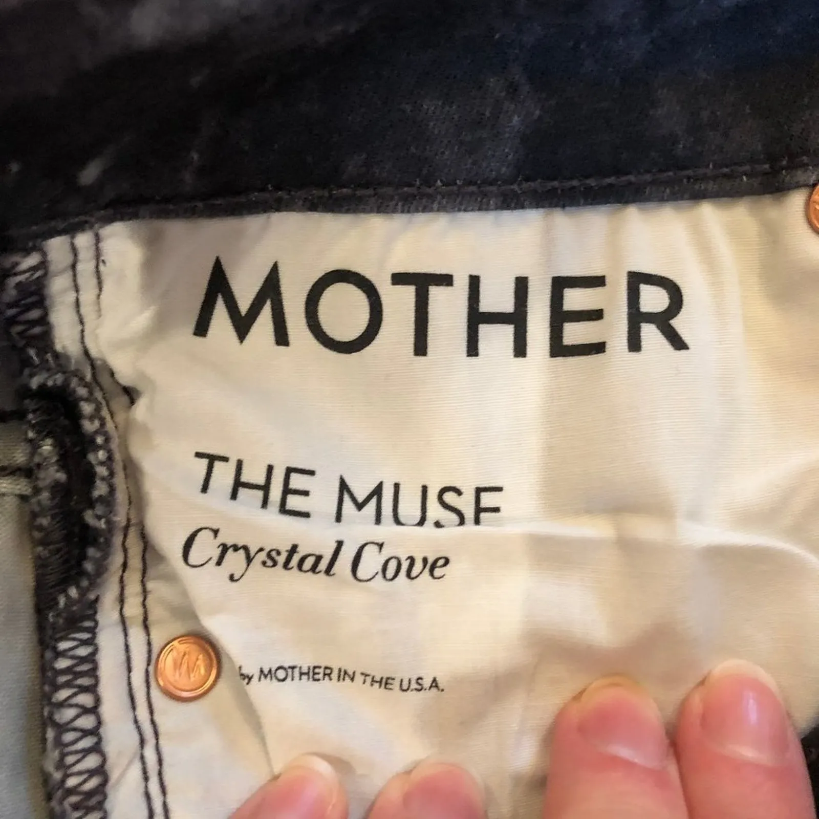 Mother Freja Beha Erichsen Slim Jeans Black Grey Size 24 - Image 6