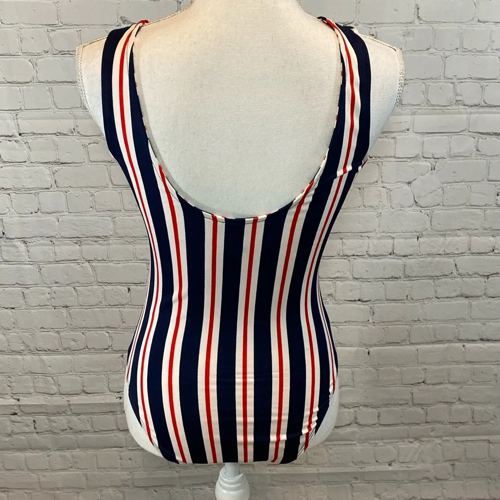 Divided  Striped Bodysuit - Image 2