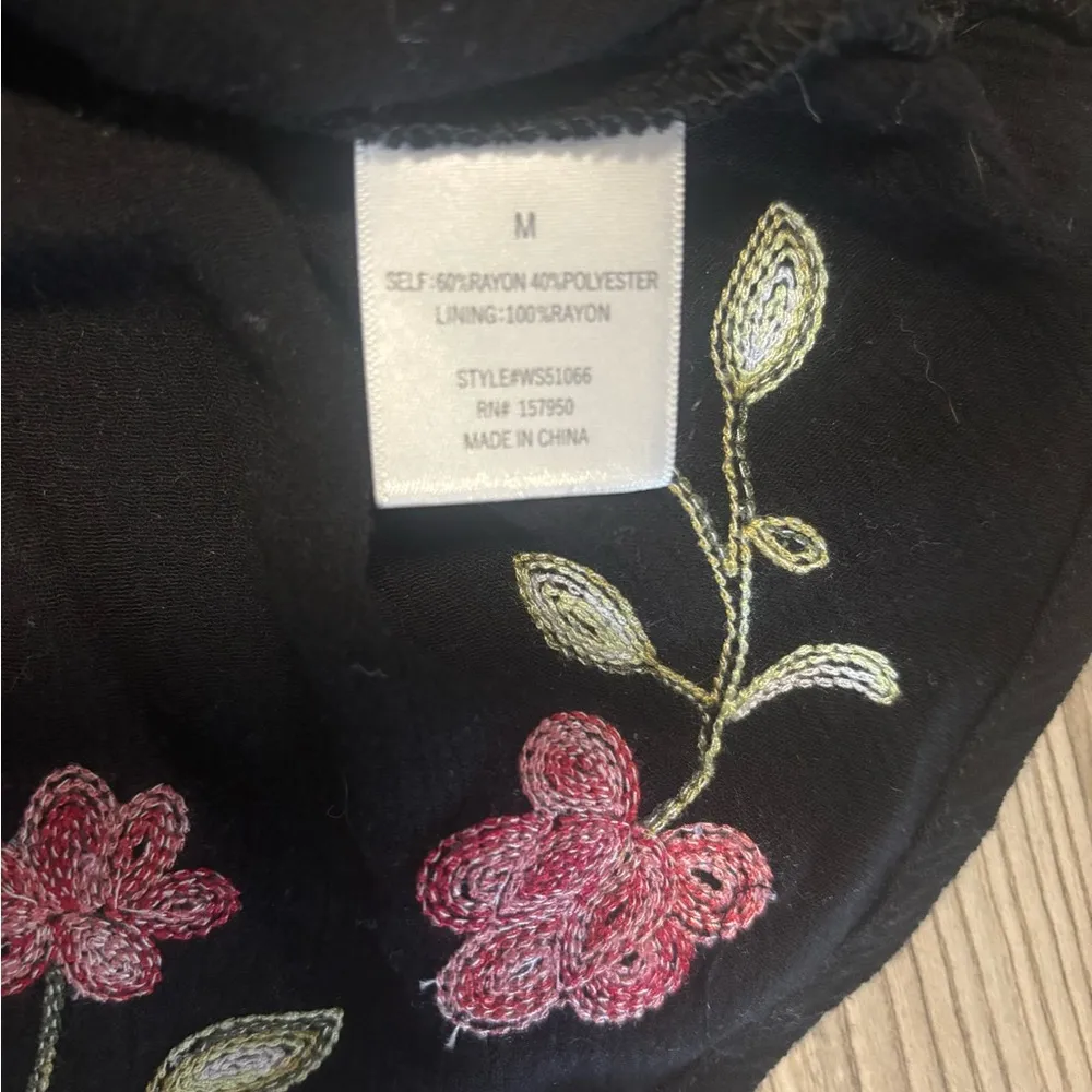 Miami Boho Style Peasant Dress with embroidered flowers - Image 3