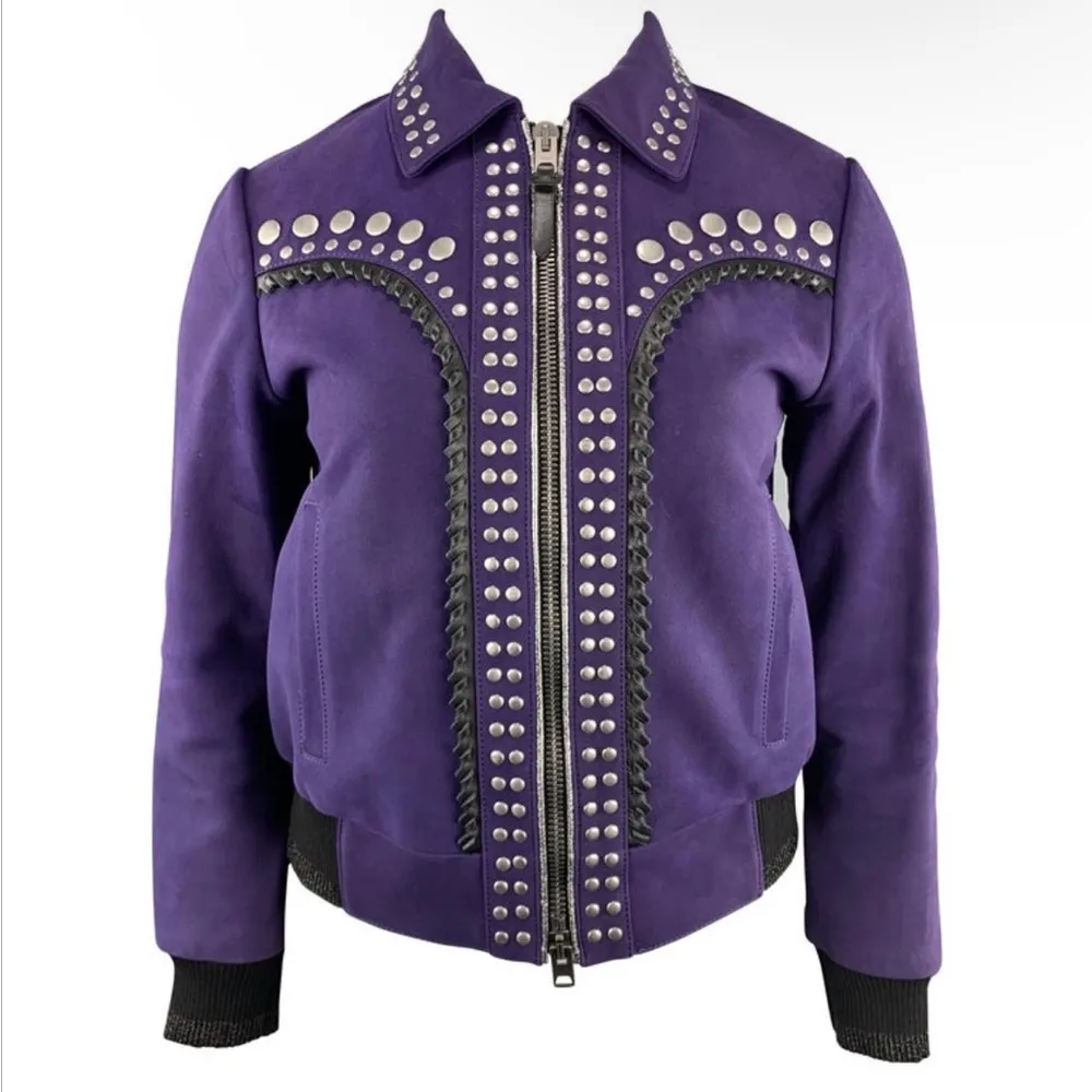 Coach  studded bandana leather jacket NWOT - Image 2