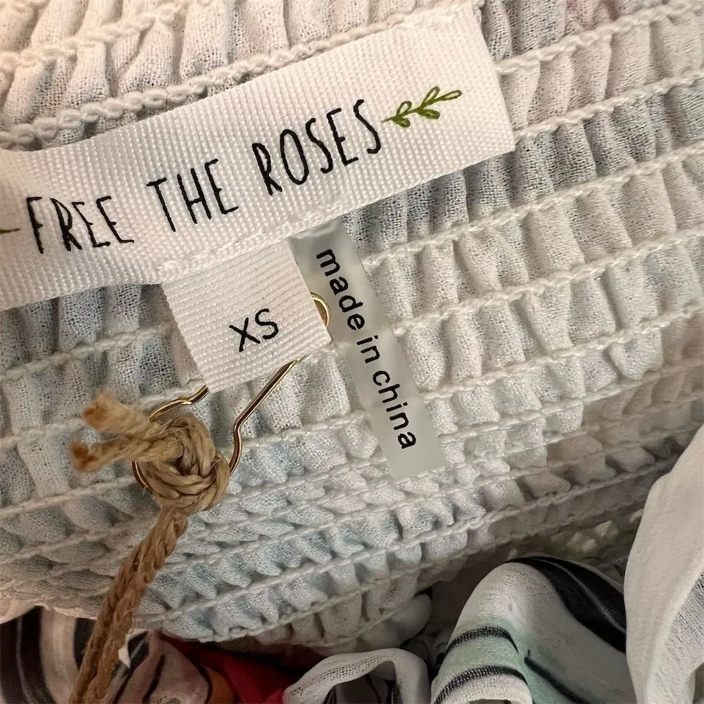 Free the Roses Women's Size XS Floral‎ Striped Ruffle Casual Sleeveless Top NWT - Image 7