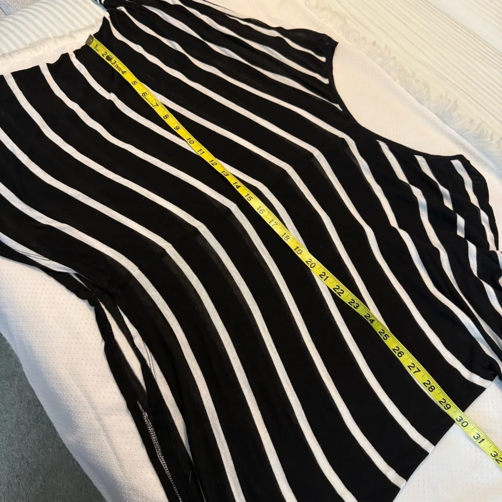 Cotton On Oversized Semi Sheer Top Size Medium Black White Beachy Casual Coastal - Image 9