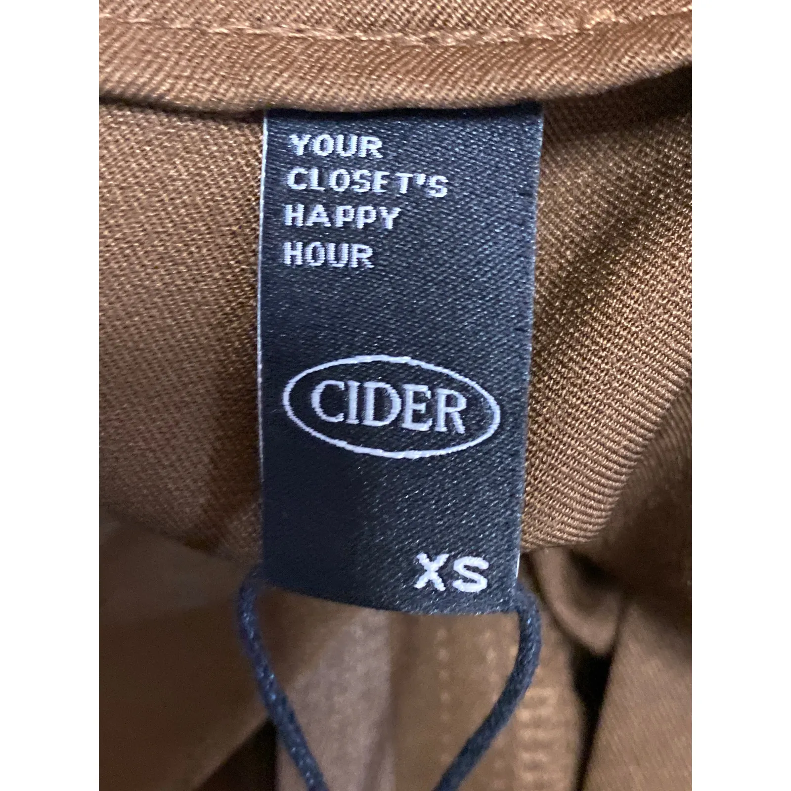 NEW Cider Women Brown Pleated High Waisted Straight Trousers Dress Pants Size XS - Image 3