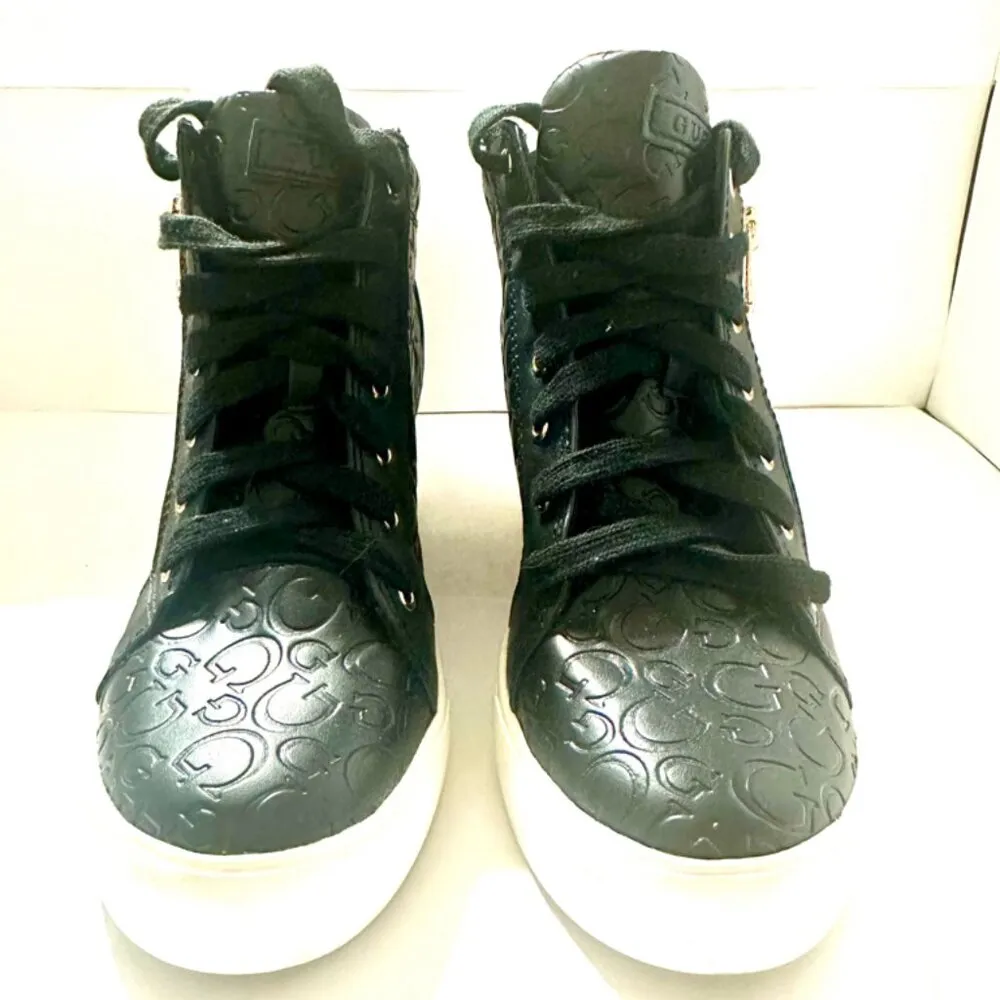 Guess Womens Bending Black Round Toe Lace Up Casual Sneaker Shoes Size 9 M - Image 3