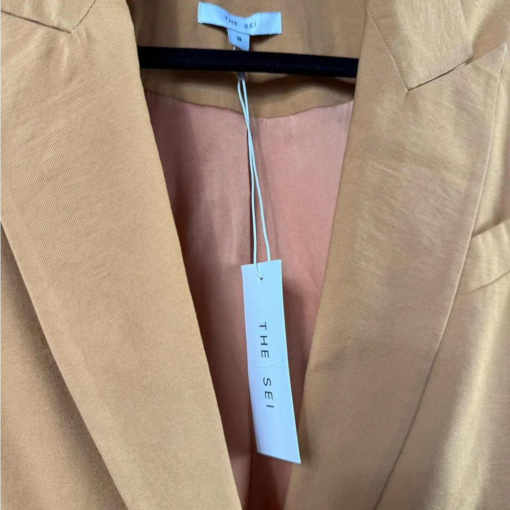 NWT the Sei Oversized One Button Blazer in Mustard Size 8 Orange - Image 4