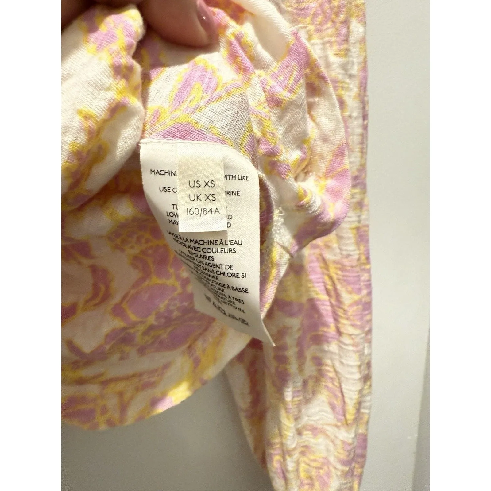 Free People women's Say the Word Ruched Pink Top - size XS - long sleeve - Image 5