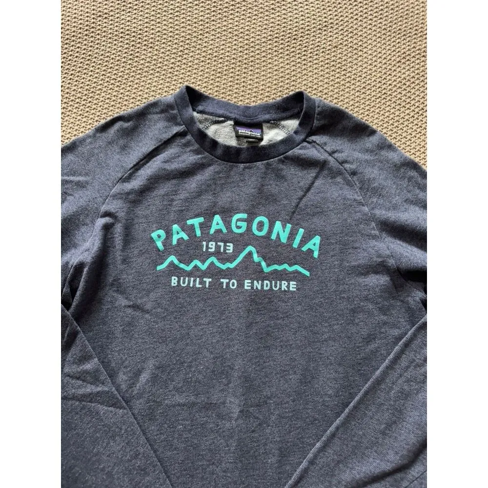 Patagonia Womens‎ Geologers Ahnya Crewneck Sweatshirt Blue Logo Sz M - Image 3