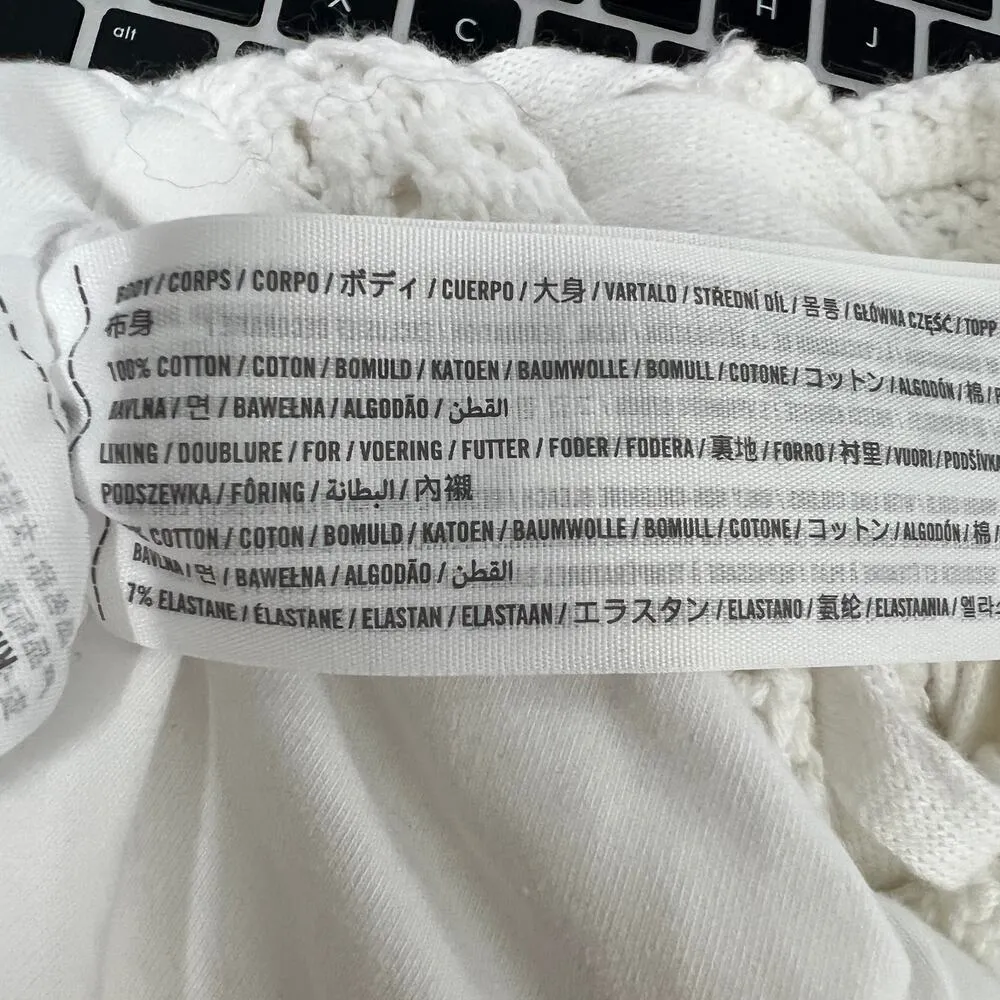 Hollister Juniors Crochet Cropped Top Medium Flirty Girly Coquette Beach Coastal White Size undefined - Image 7