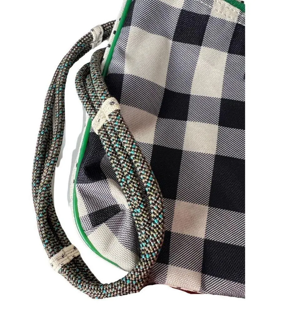 KAVU Black Green Checkered Dot Rope Keepalong Crossbody Adjustable Bag Purse - Image 2