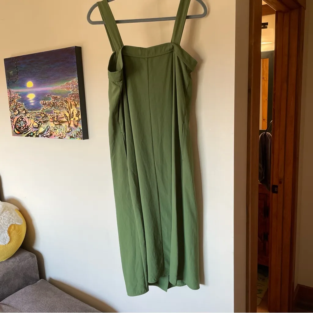 Everlane Chartreuse Green Japanese Goweave Picnic Button Front Midi Tank Dress 6 - Image 15