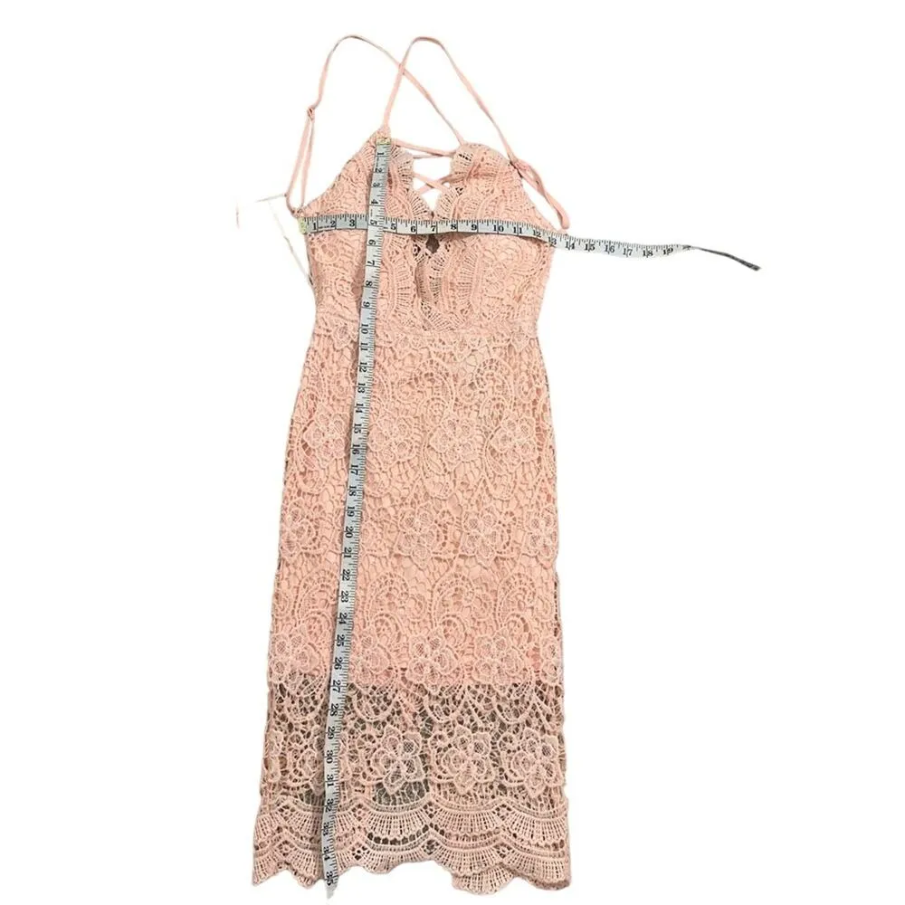 NEW Miss Avenue Pink Lace Bodycon Dress Size Small - Image 4