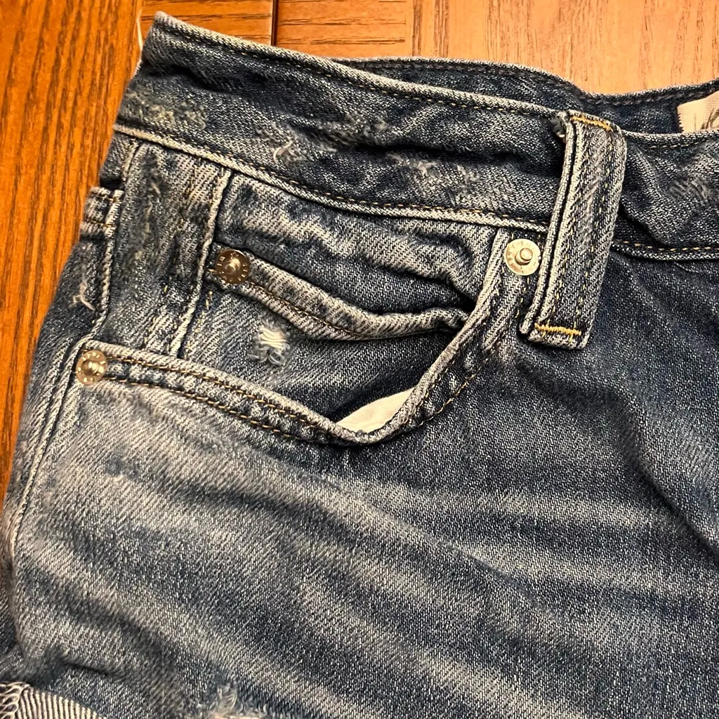 Free People We The Free Romeo Rolled Cut Off Distressed Denim Shorts Size 25 - Image 9