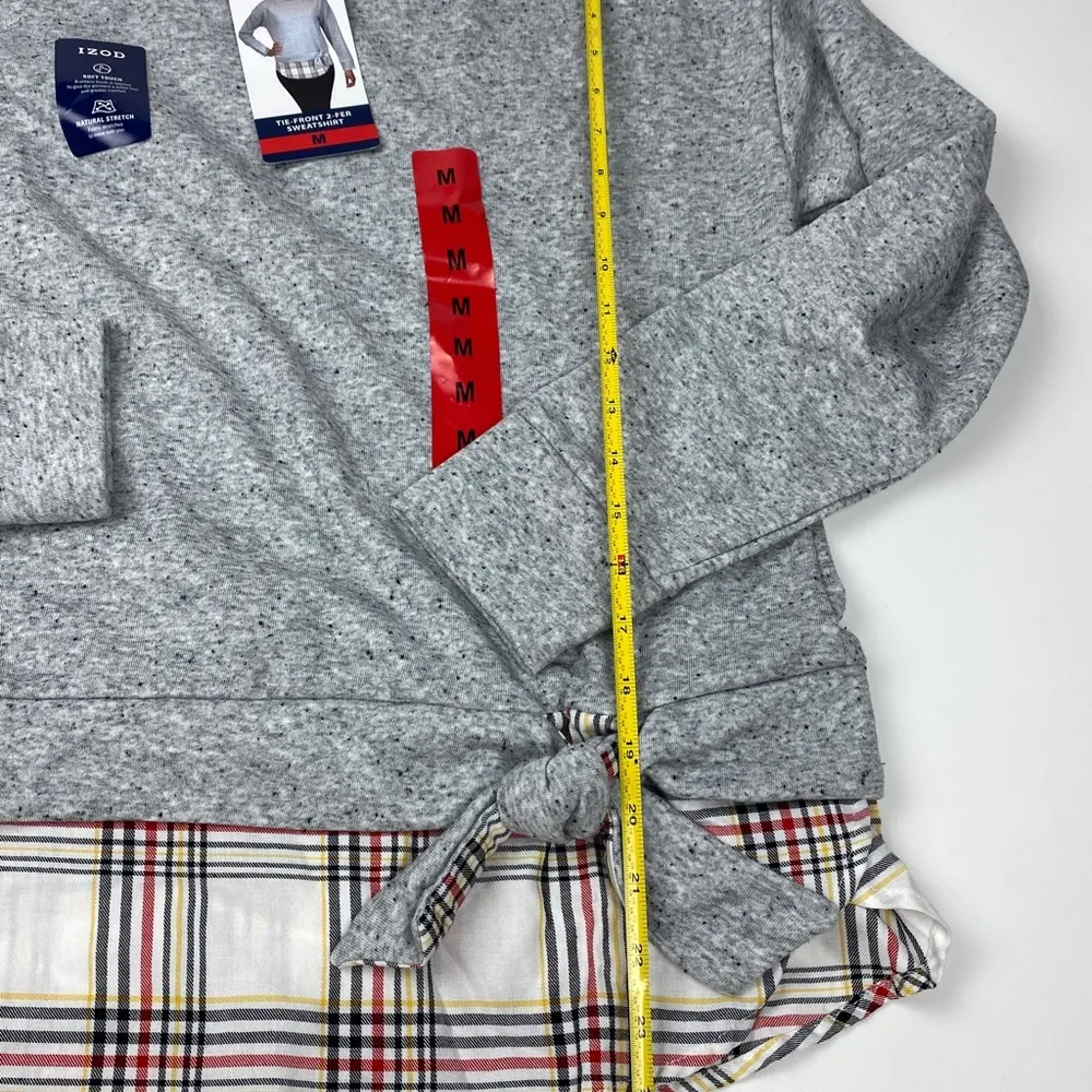 Izod Tie Front 2-Fer Sweatshirt NWT Size M Women’s - Image 8