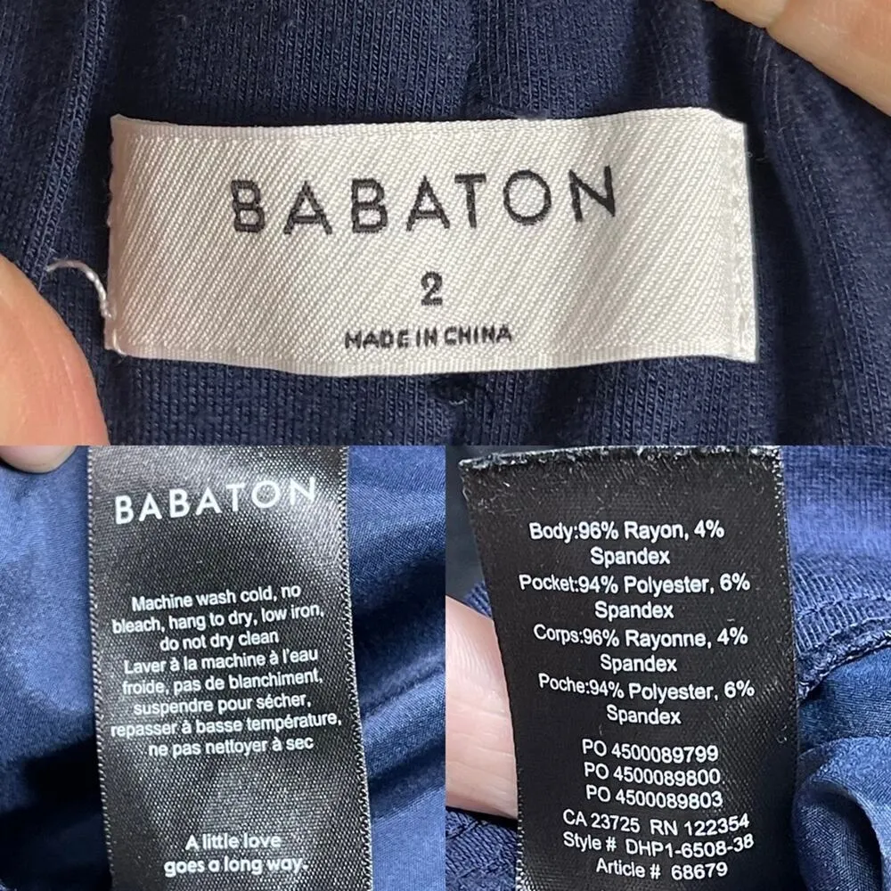 Babaton Aritzia Navy Blue Cohen Cropped Pleated Dress Trousers Pants Size 2 - Image 11