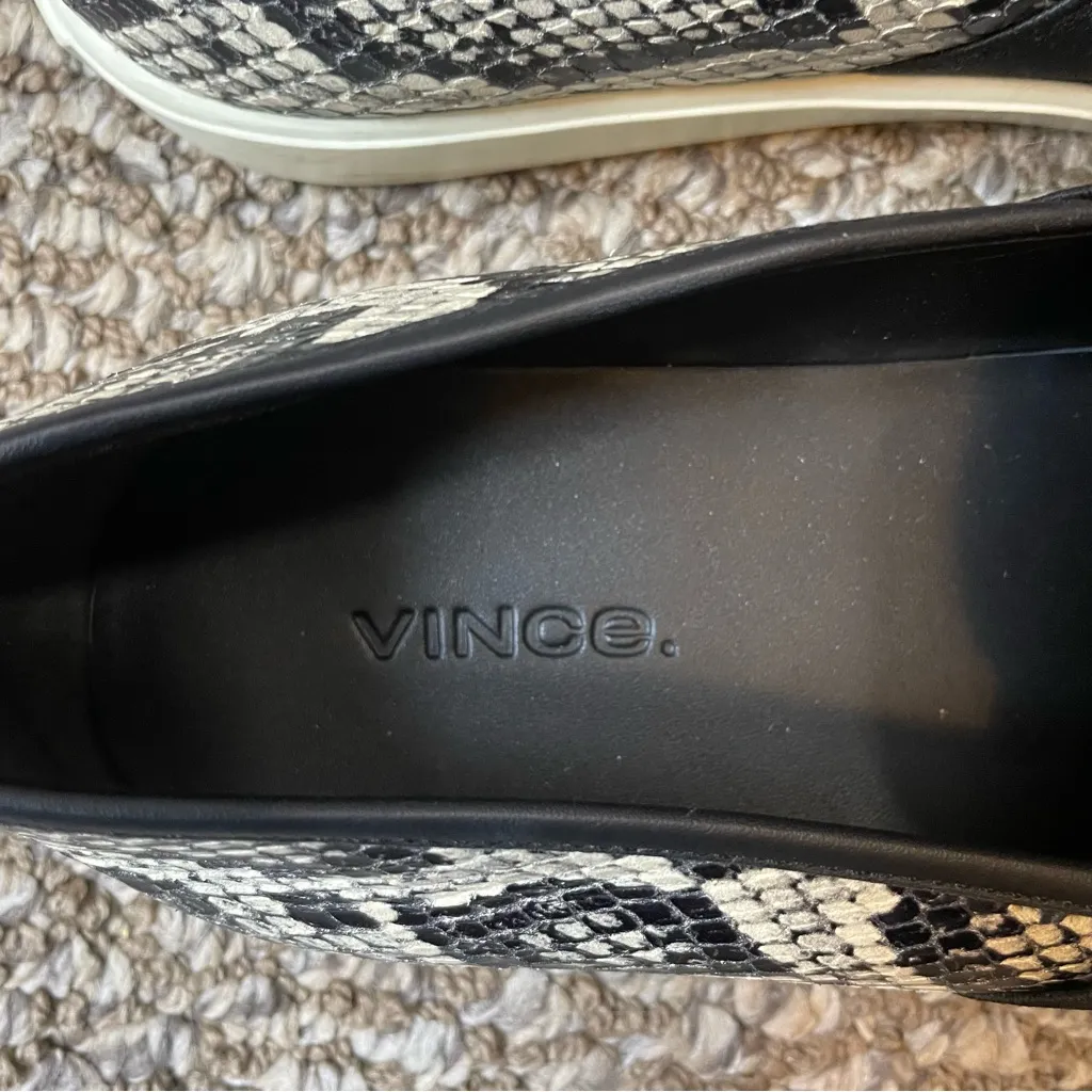 Vince Blair Black and White Snake Print Shoes slip on sneakers - Image 7
