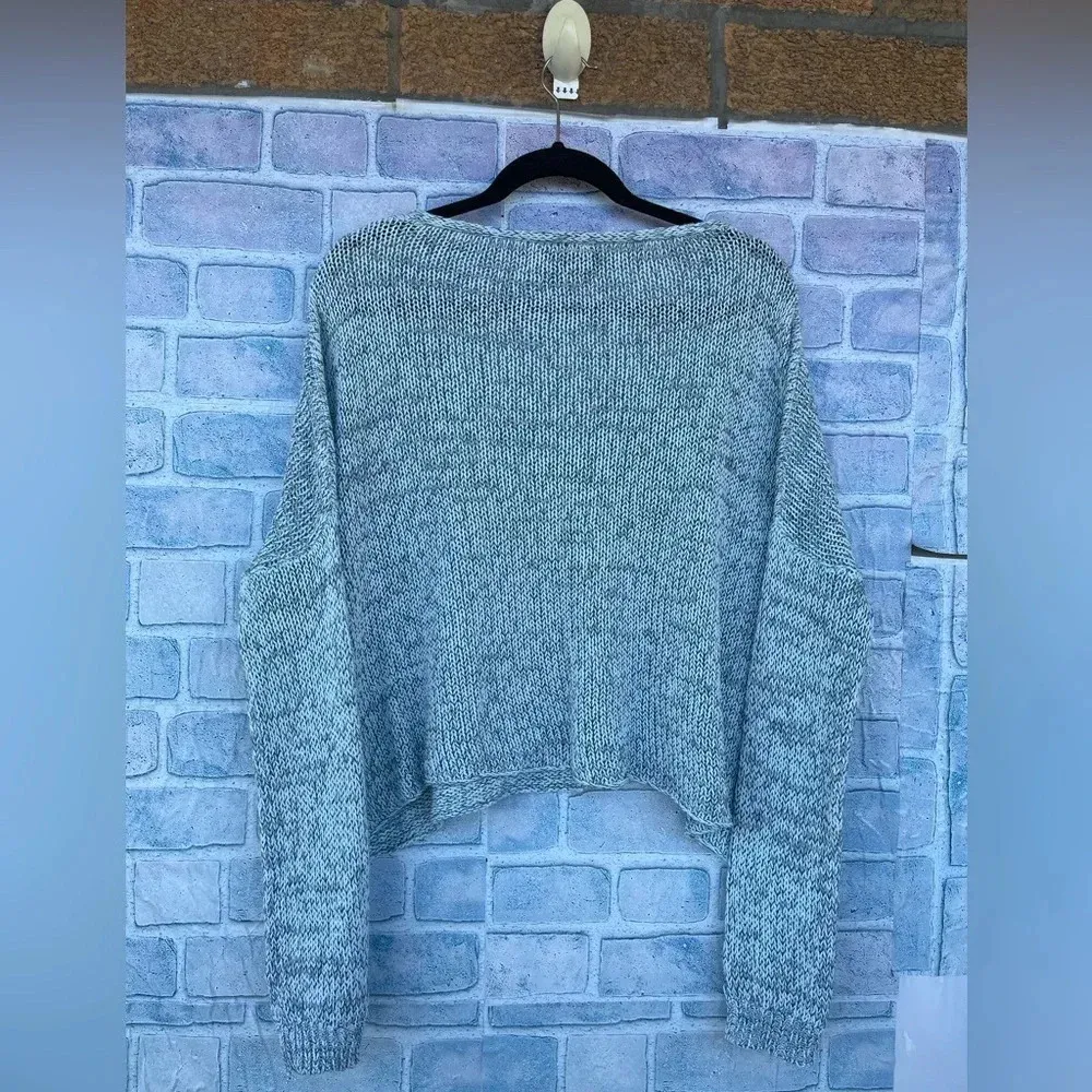 wooden ship v neck drop shoulder mint color sweater S/M - Image 4