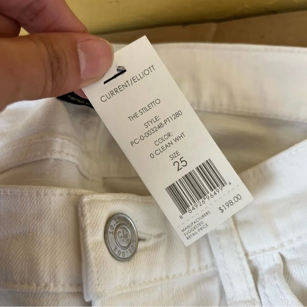 Current/Elliott The Stiletto Jeans in Clean White - Image 12