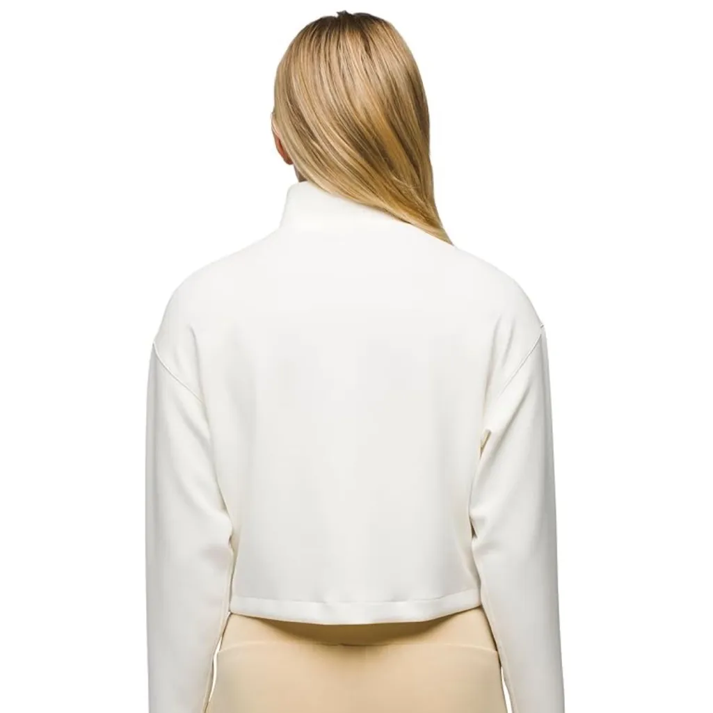 Prana Shea Half-Zip Soft White Cropped Size Small athletic lounge yoga - Image 2