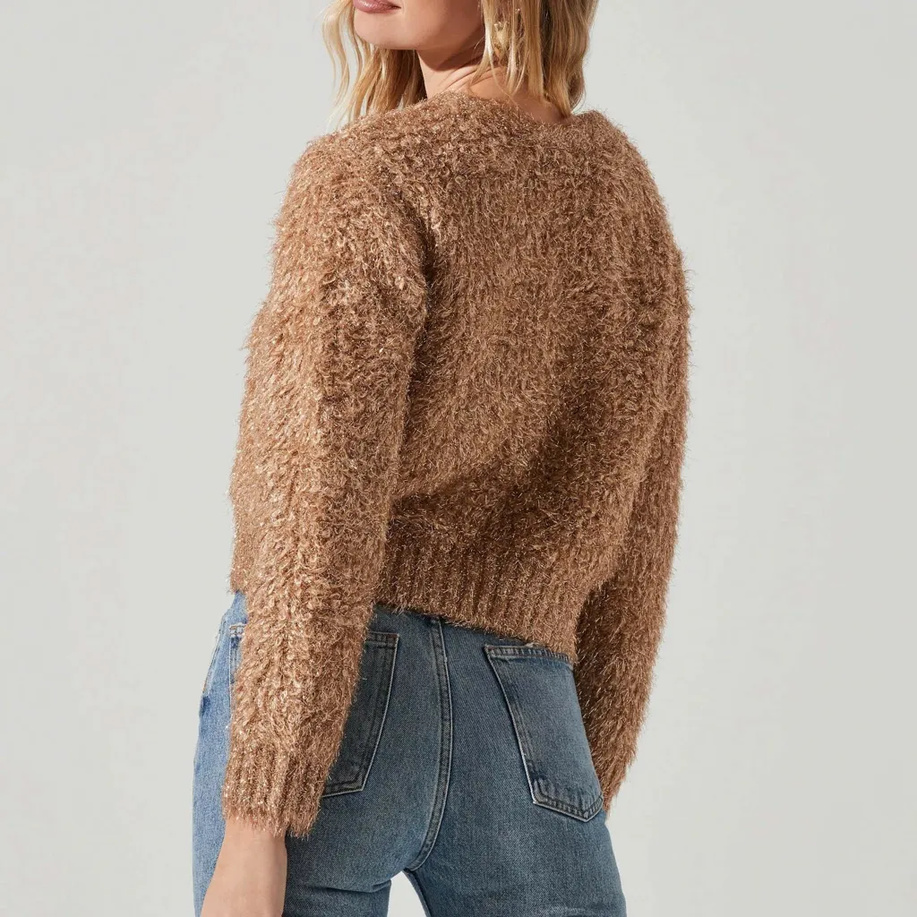 ASTR the‎ Label Alma Metallic Knot Sweater - M - Image 3