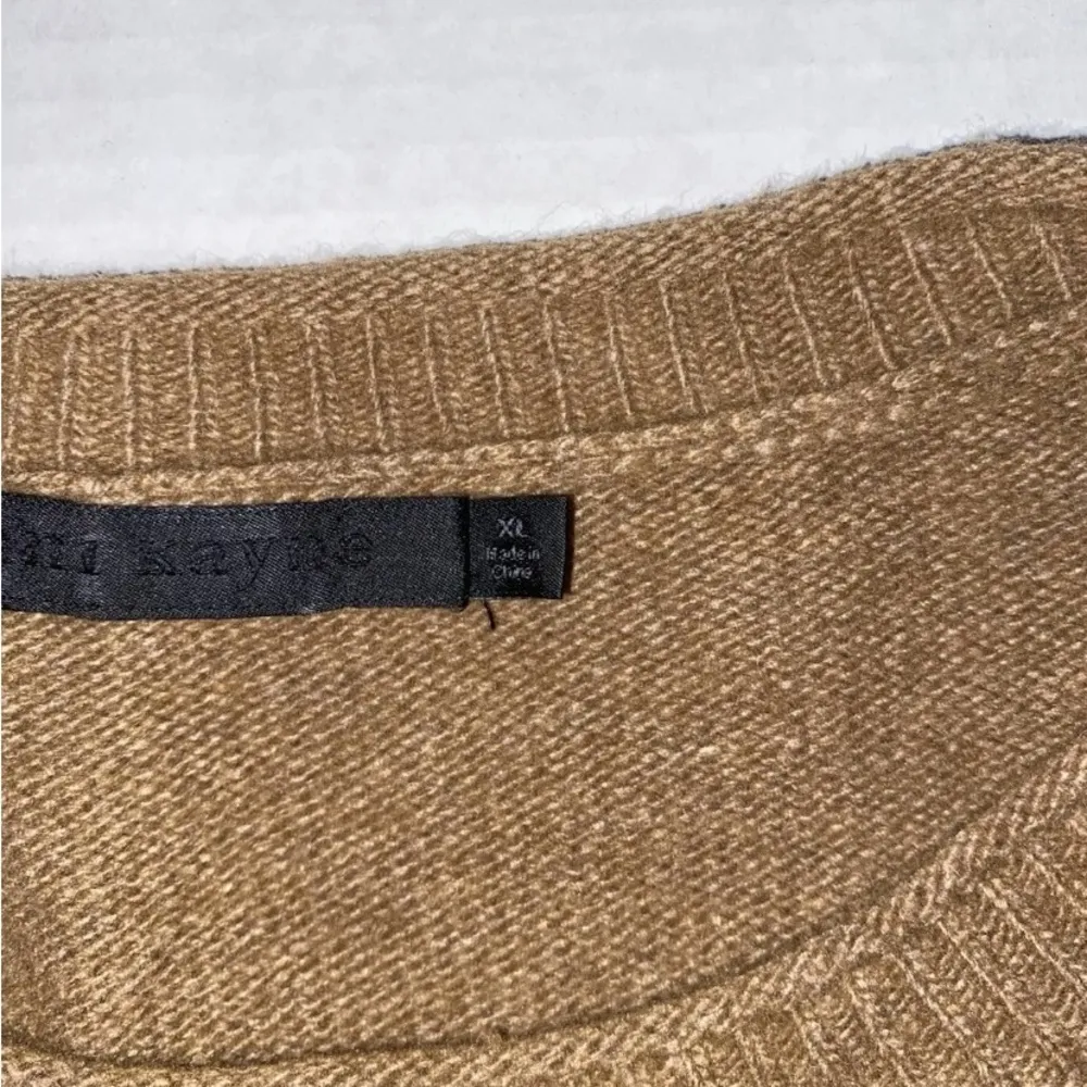 Jenni Kayne Everyday Wool & Cashmere Blend Sweater In Dark Camel XL Luxury Tan - Image 6