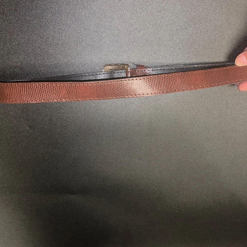 Brown Textured Faux Leather Gold - Image 4