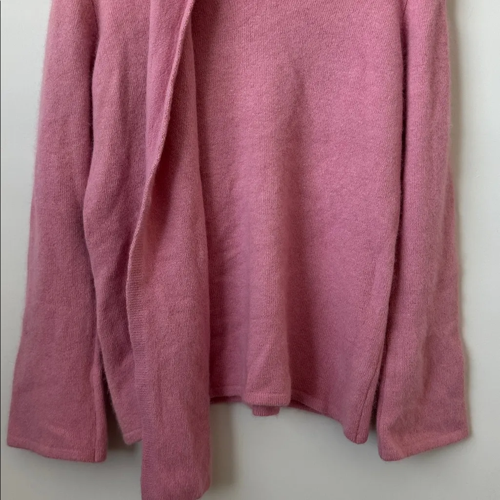 Vintage Angora Rabbit Hair Lambswool Blend Pink Sweater with NecK Scarf Size: M Size M - Image 4