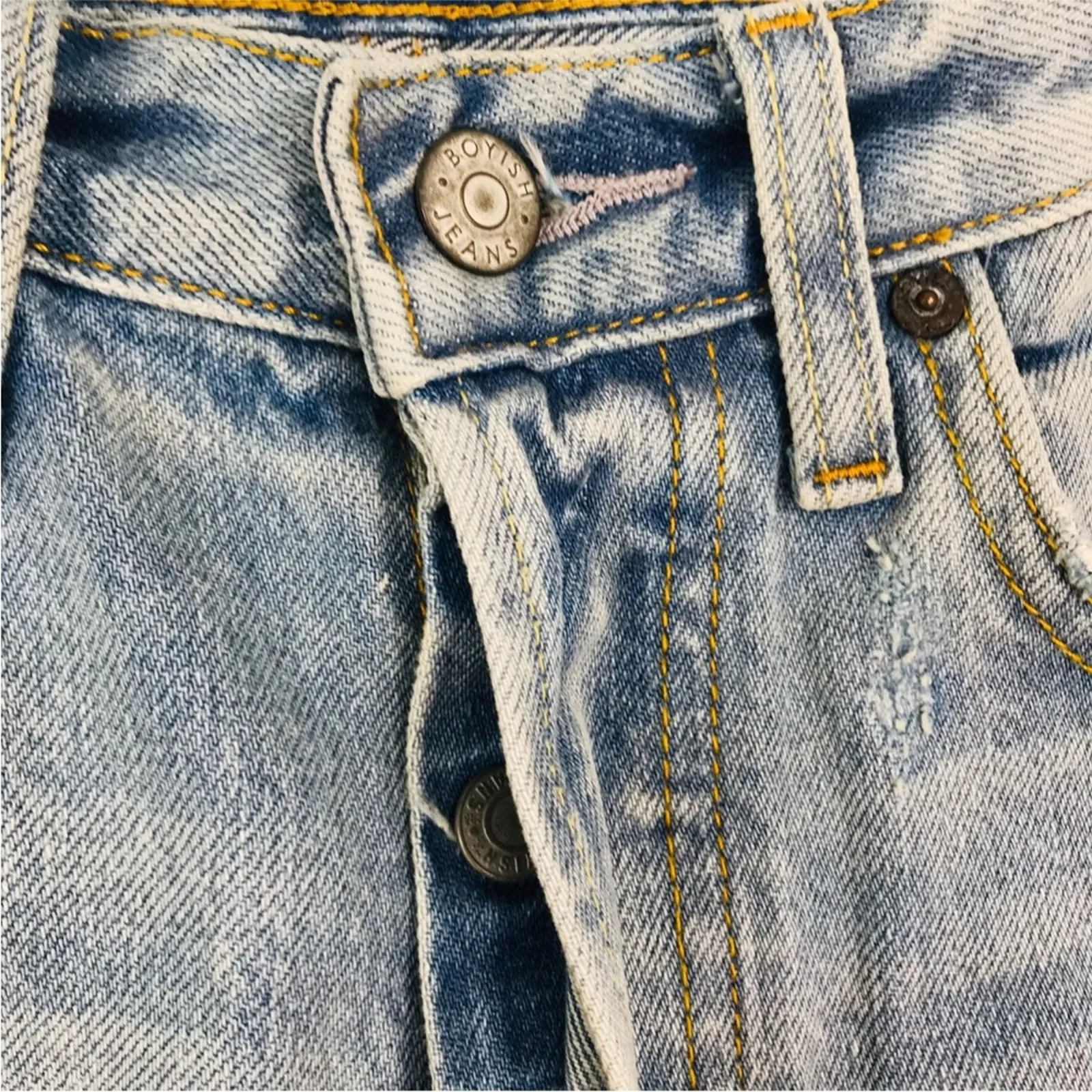 BOYISH High Rise Slim Straight Jean Women 26 Light Blue Normcore Stretwear Caual - Image 7