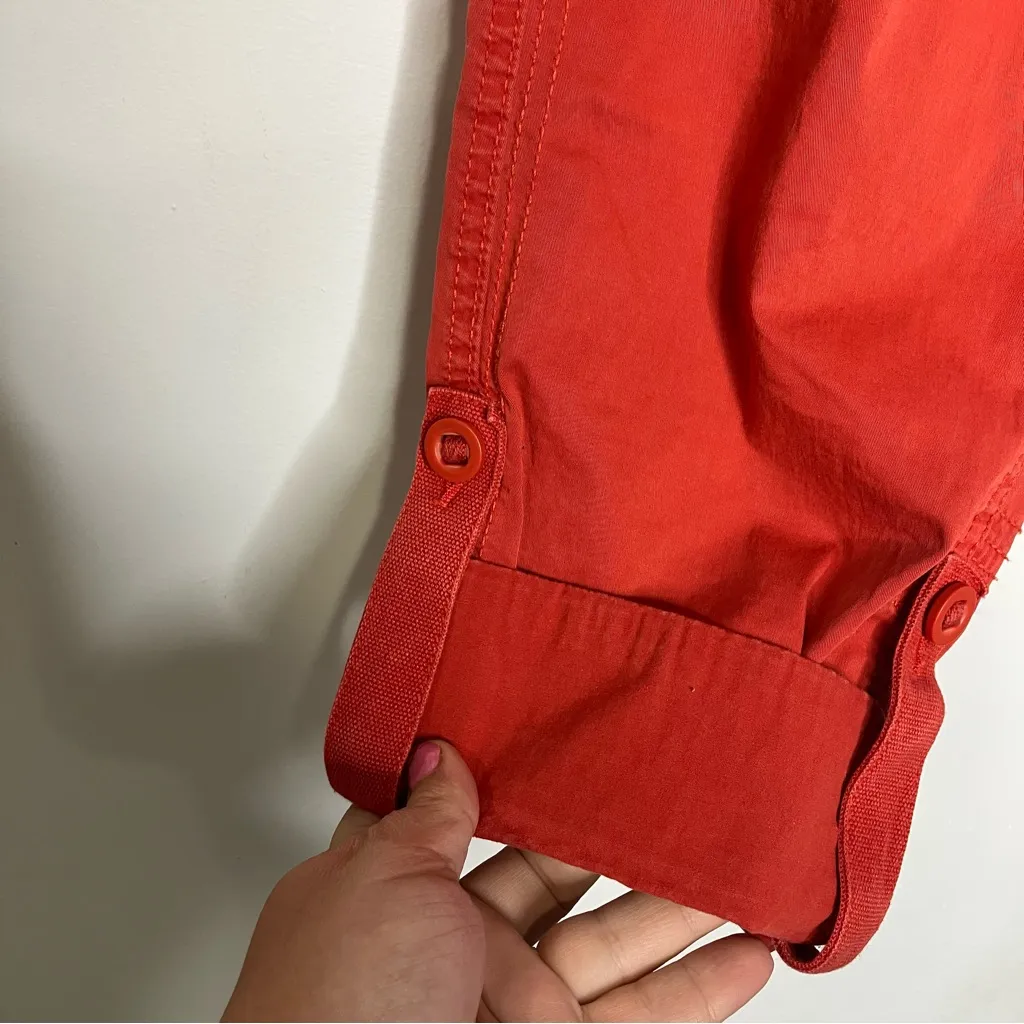 Aventura Y2K capris roll tab hem rust orange low rise organic cotton‎ women sz 6 - Image 3