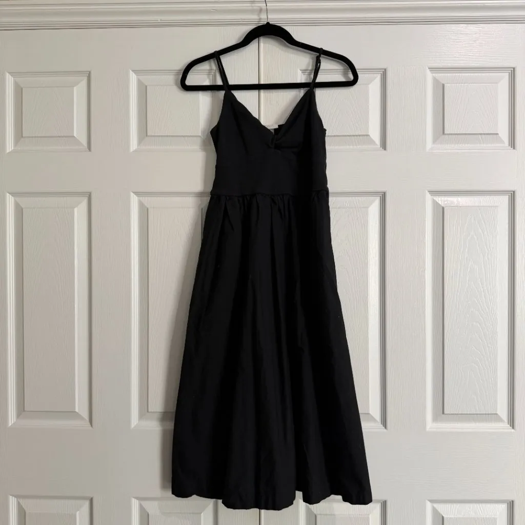 A NEW DAY Cotton & Knit Cut Out Sundress Midi Dress Size Medium Black - Image 2