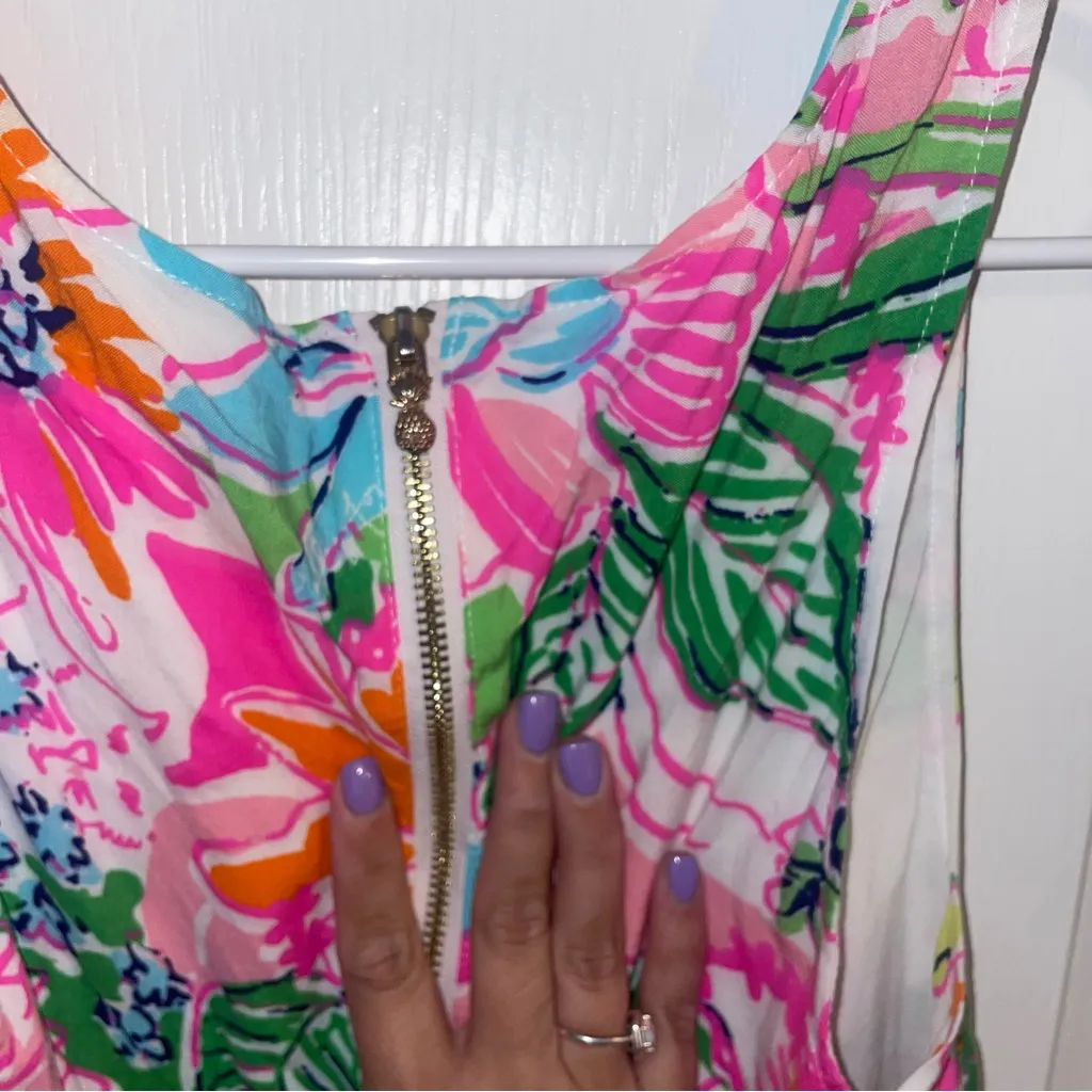 Lilly Pulitzer Target Bright Floral Nosey Posey‎ Swing Baby Doll Top Tank Sz Sm - Image 6