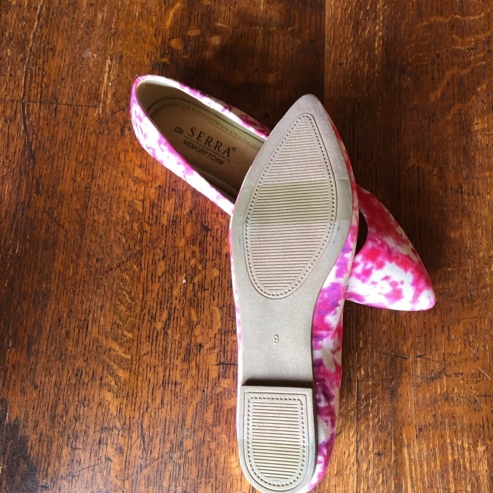 White and Pink and Purple Tie Dye Women's Slip On Shoe Size 9 #551 - Image 6