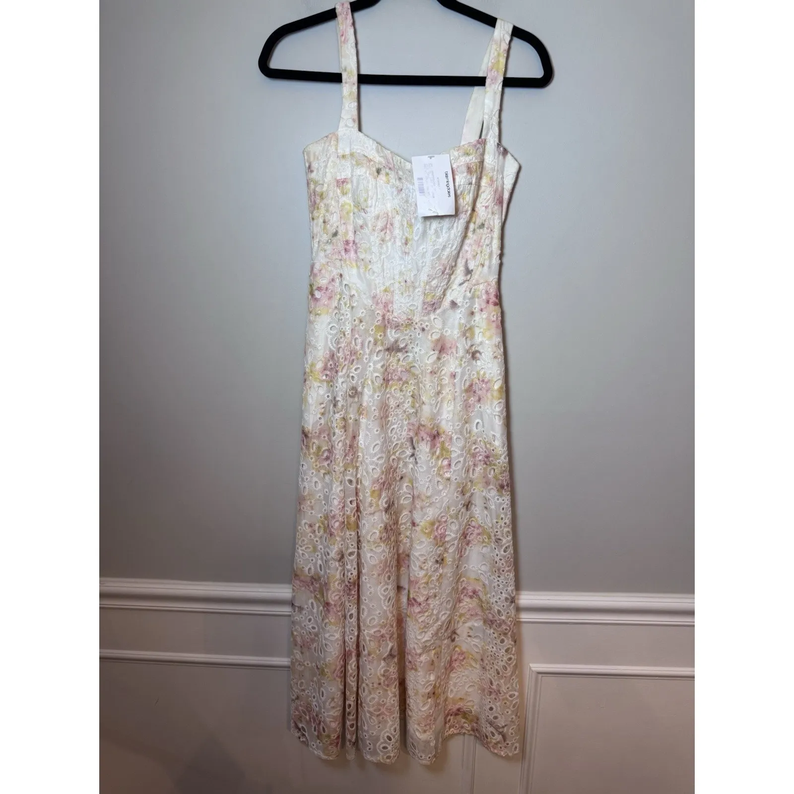Bardot Women's Lilah Corset Midi Dress Floral Eyelet Sz XS NWT $189 - Image 3