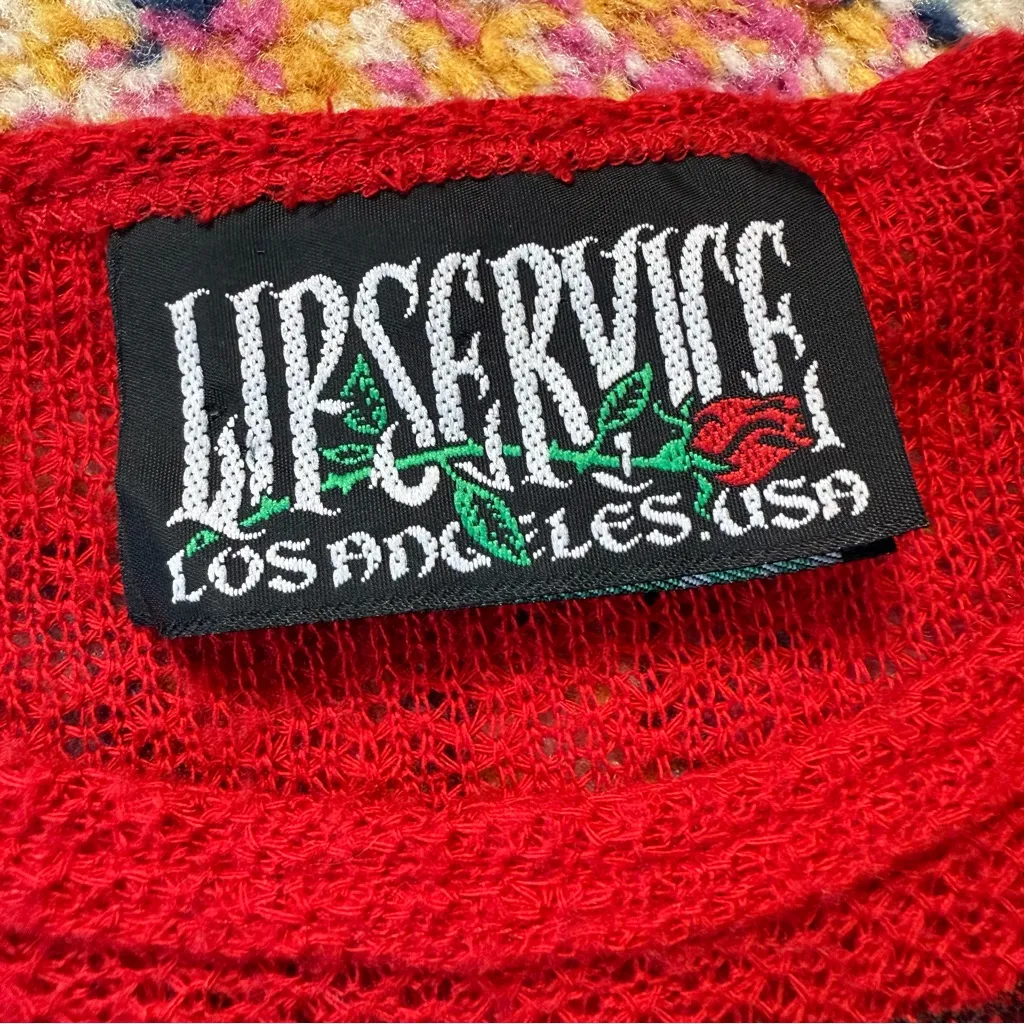 RARE Vintage Y2K Lip Service Goth Punk Safety Pin Top Size Small - Image 10