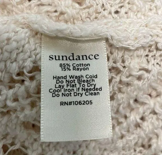 Sundance Crochet Poncho Shawl Open Front Sweater Cream Boho size Medium/Large - Image 7